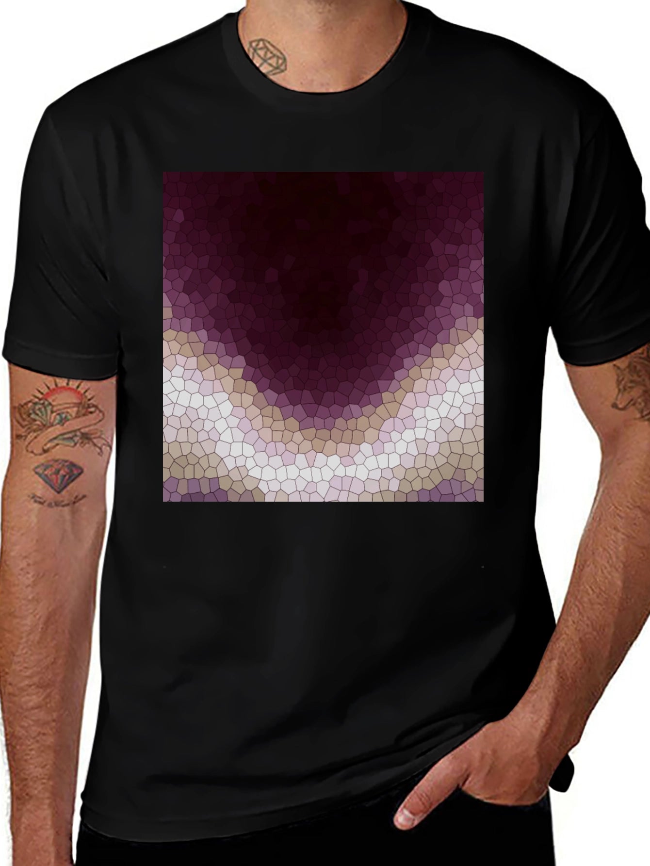 Abstract Mosaic Graphic Tee - Modern Art T-Shirt