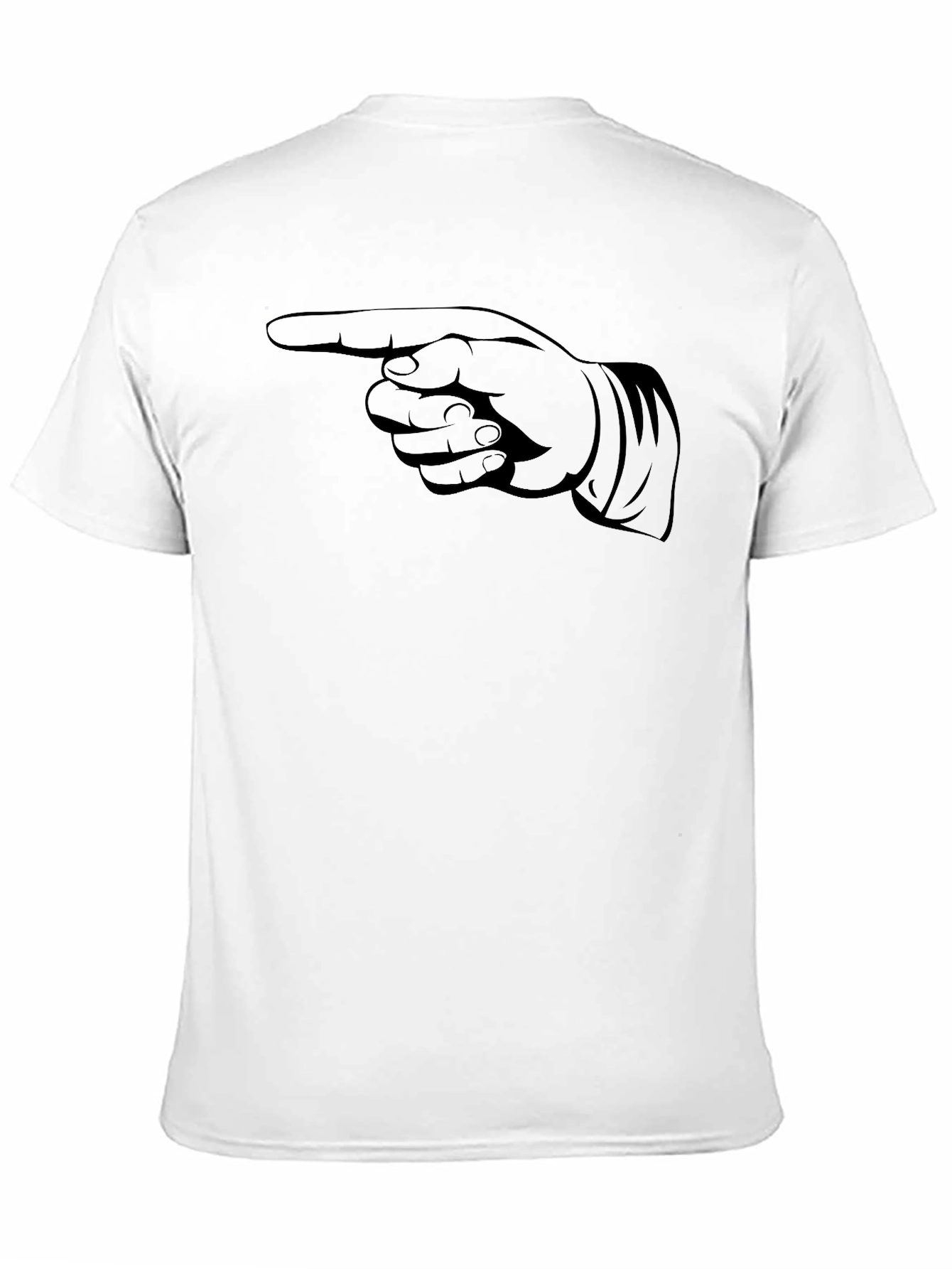 Pointing Finger Graphic Tee - Black Cotton T-Shirt