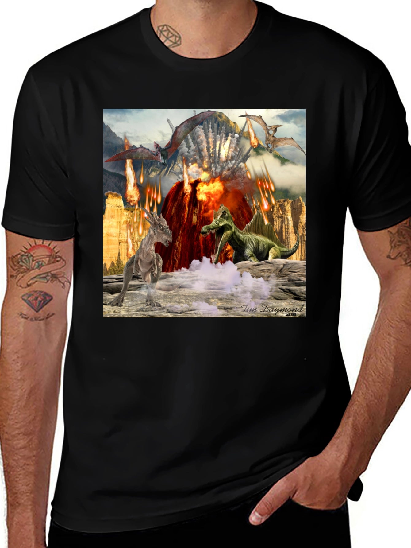 Volcano Dinosaur Graphic Tee