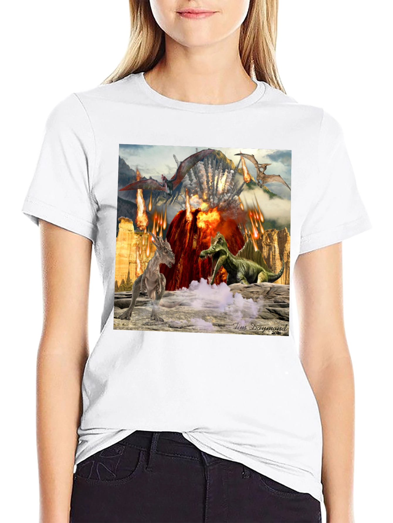 Volcano Dinosaur Graphic Tee