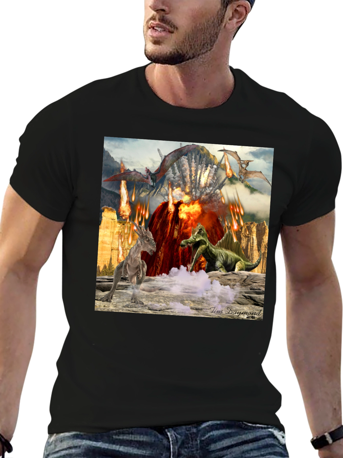 Volcano Dinosaur Graphic Tee