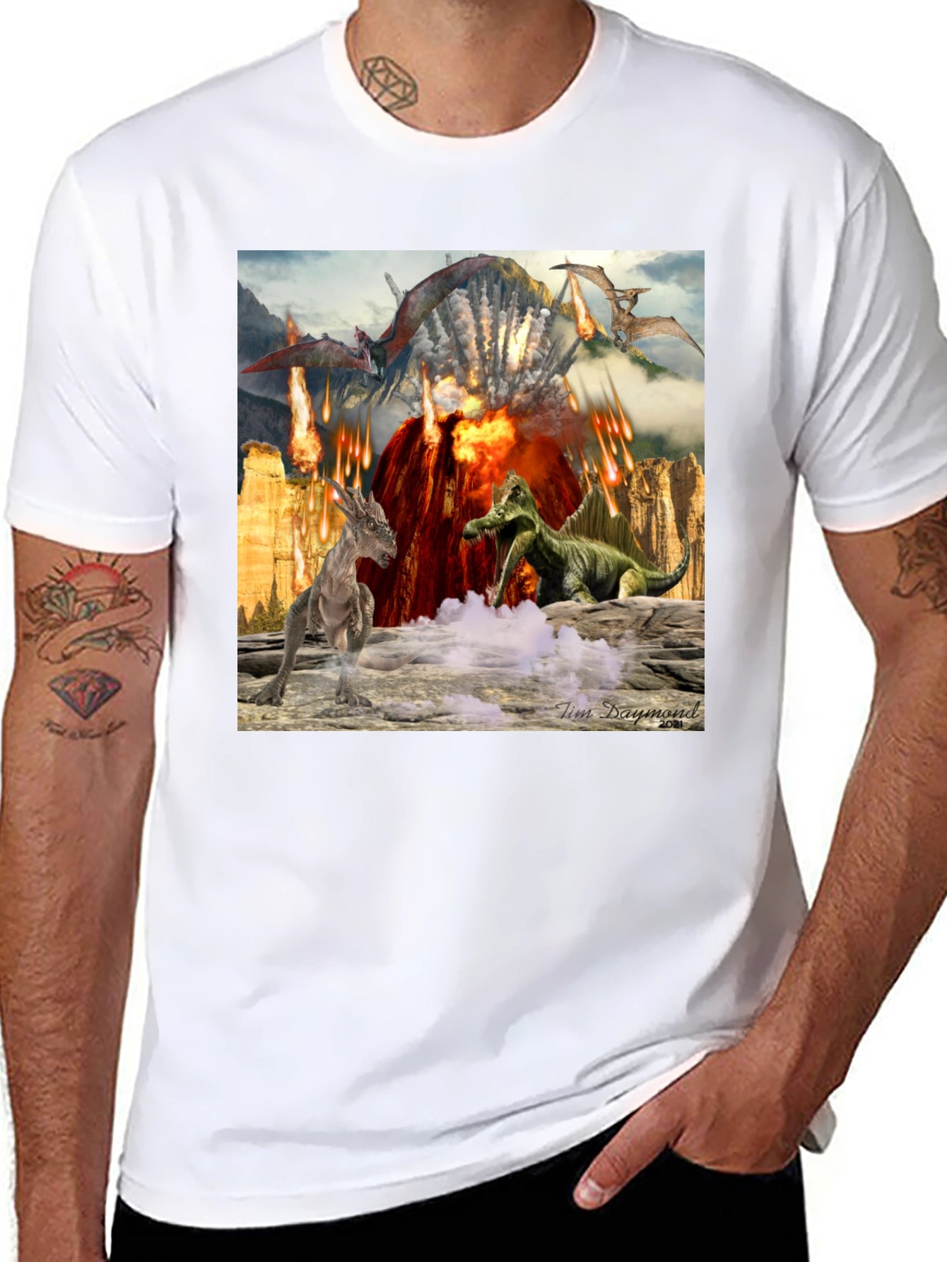 Volcano Dinosaur Graphic Tee