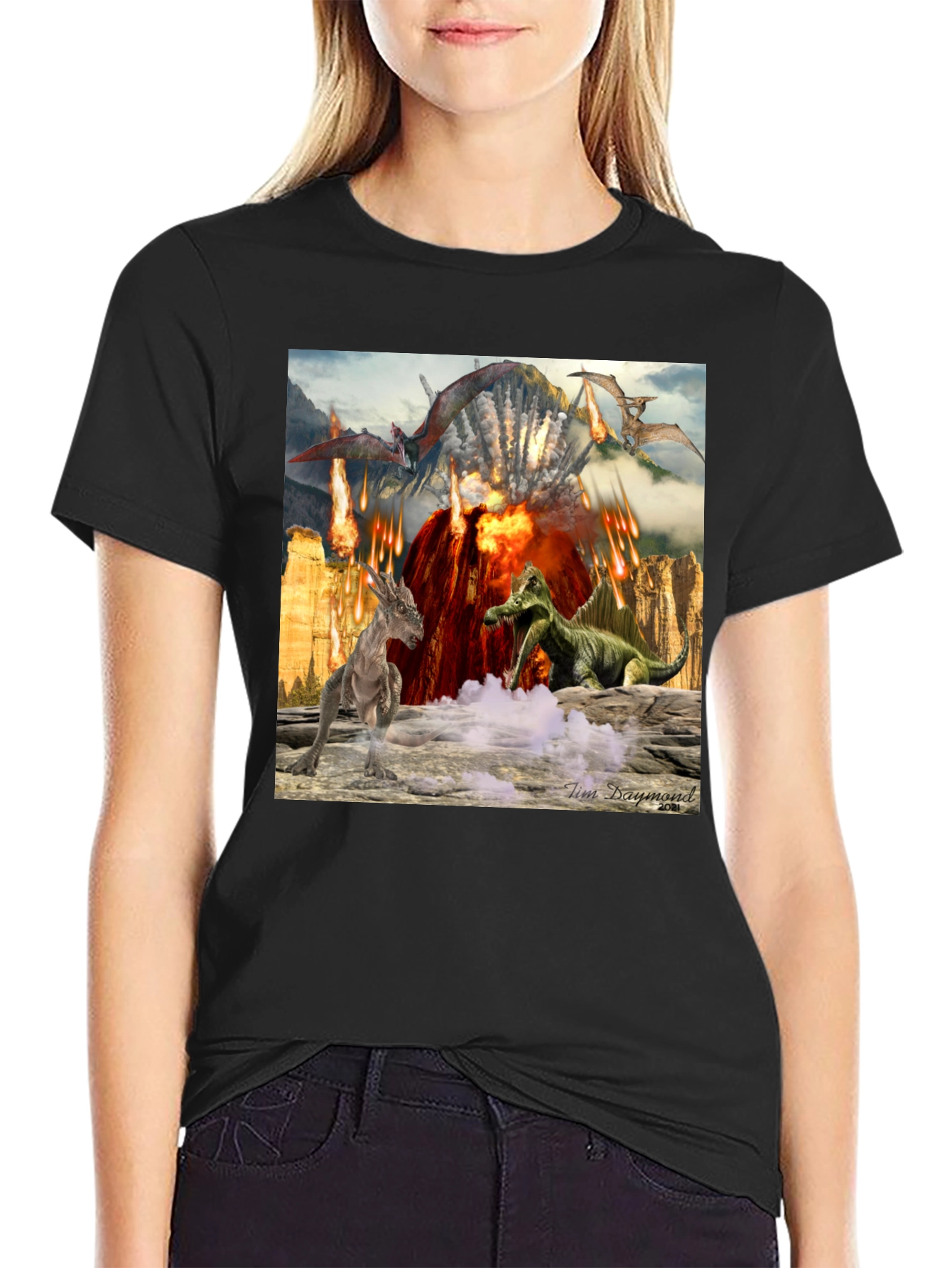 Volcano Dinosaur Graphic Tee