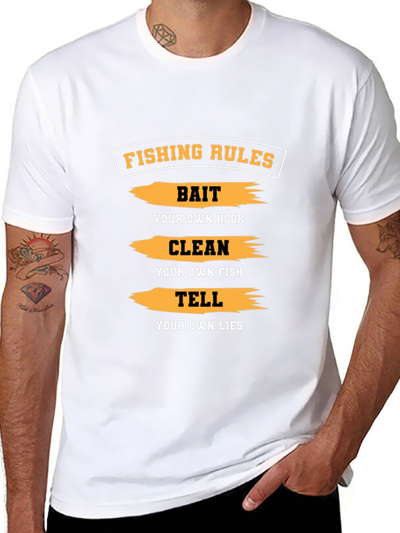 Fishing Rules Graphic Tee - Bait Clean Tell
