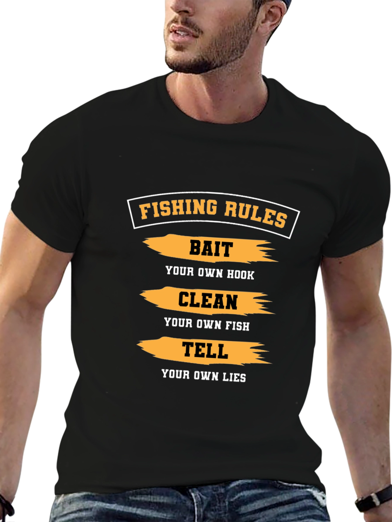 Fishing Rules Graphic Tee - Bait Clean Tell