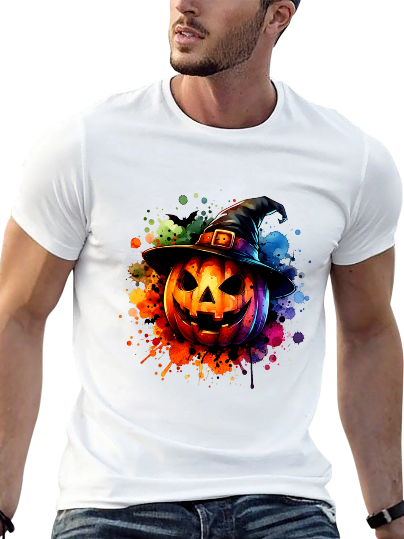 Halloween Pumpkin Witch Hat T-Shirt