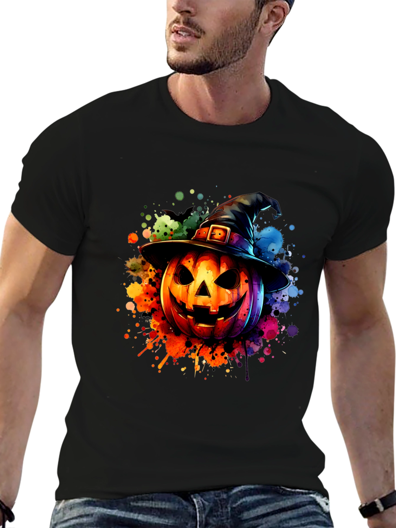 Halloween Pumpkin Witch Hat T-Shirt