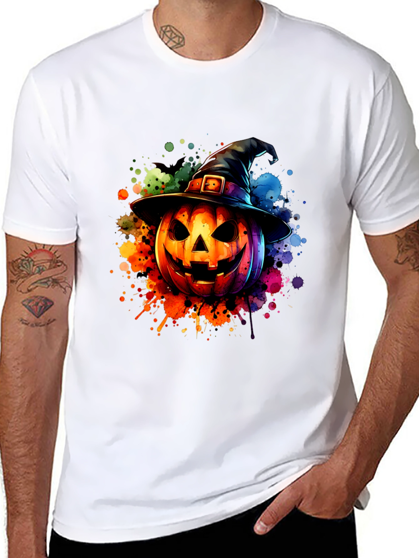 Halloween Pumpkin Witch Hat T-Shirt