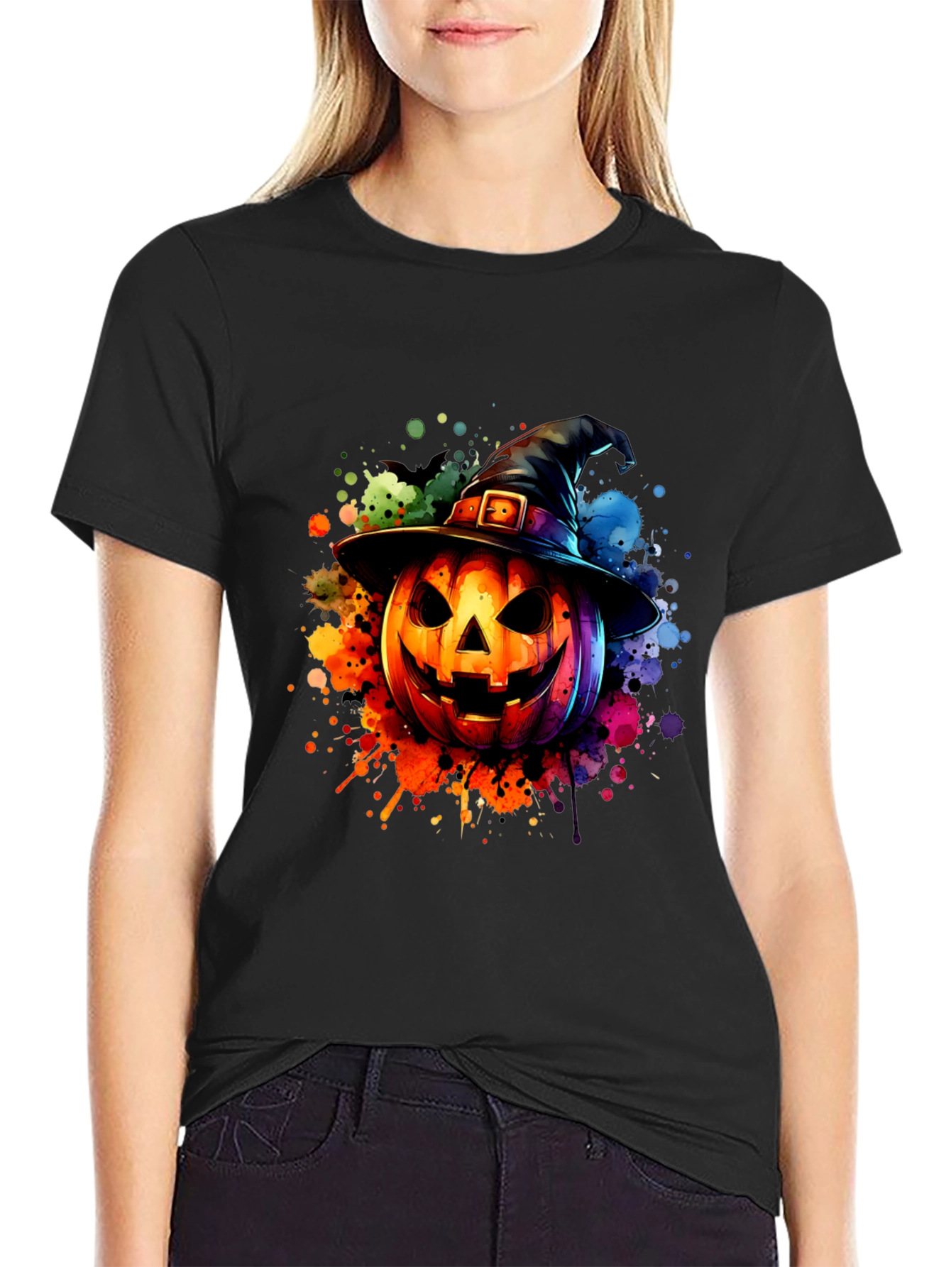 Halloween Pumpkin Witch Hat T-Shirt