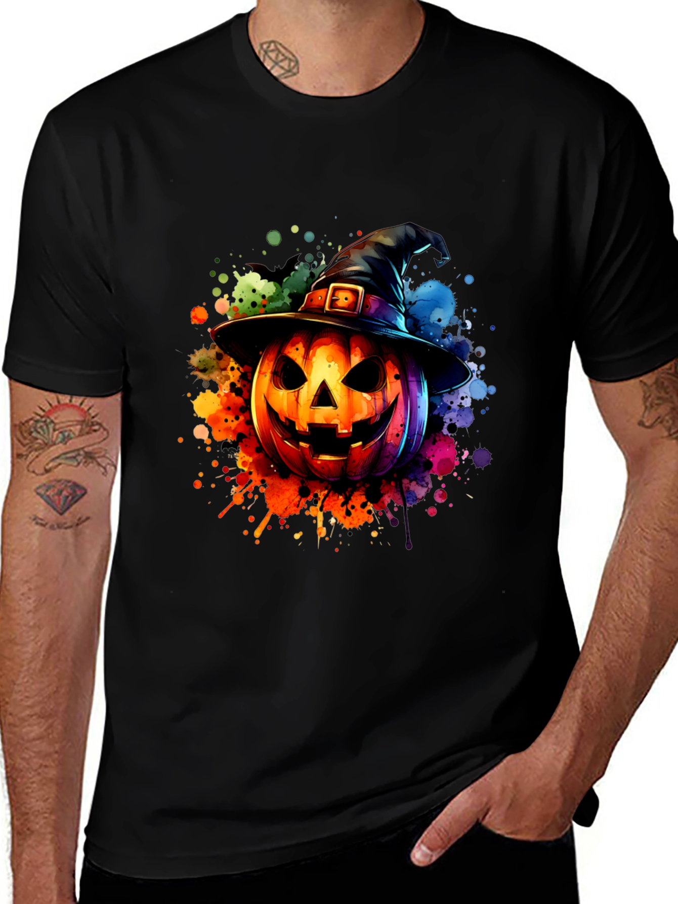 Halloween Pumpkin Witch Hat T-Shirt