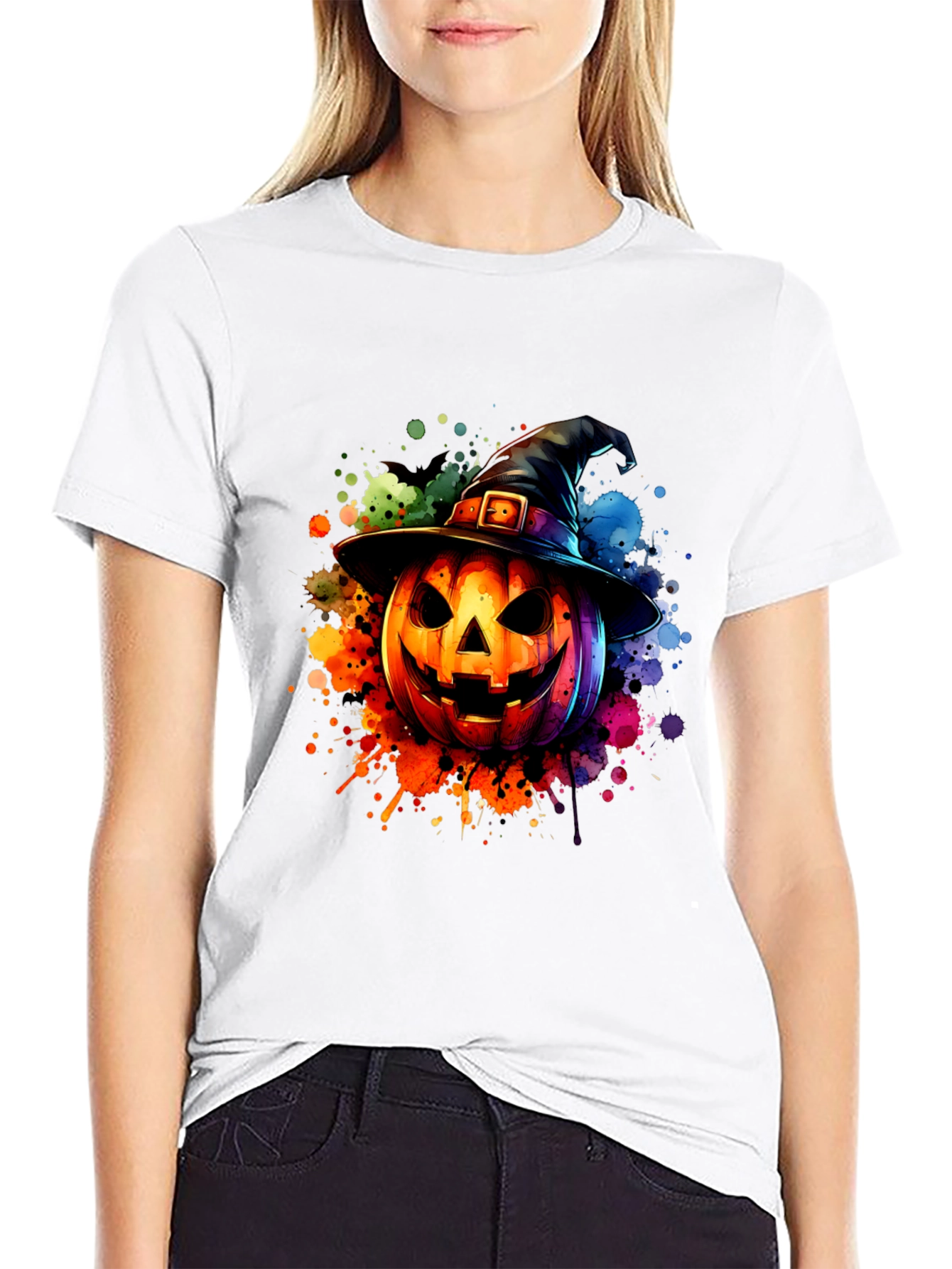Halloween Pumpkin Witch Hat T-Shirt