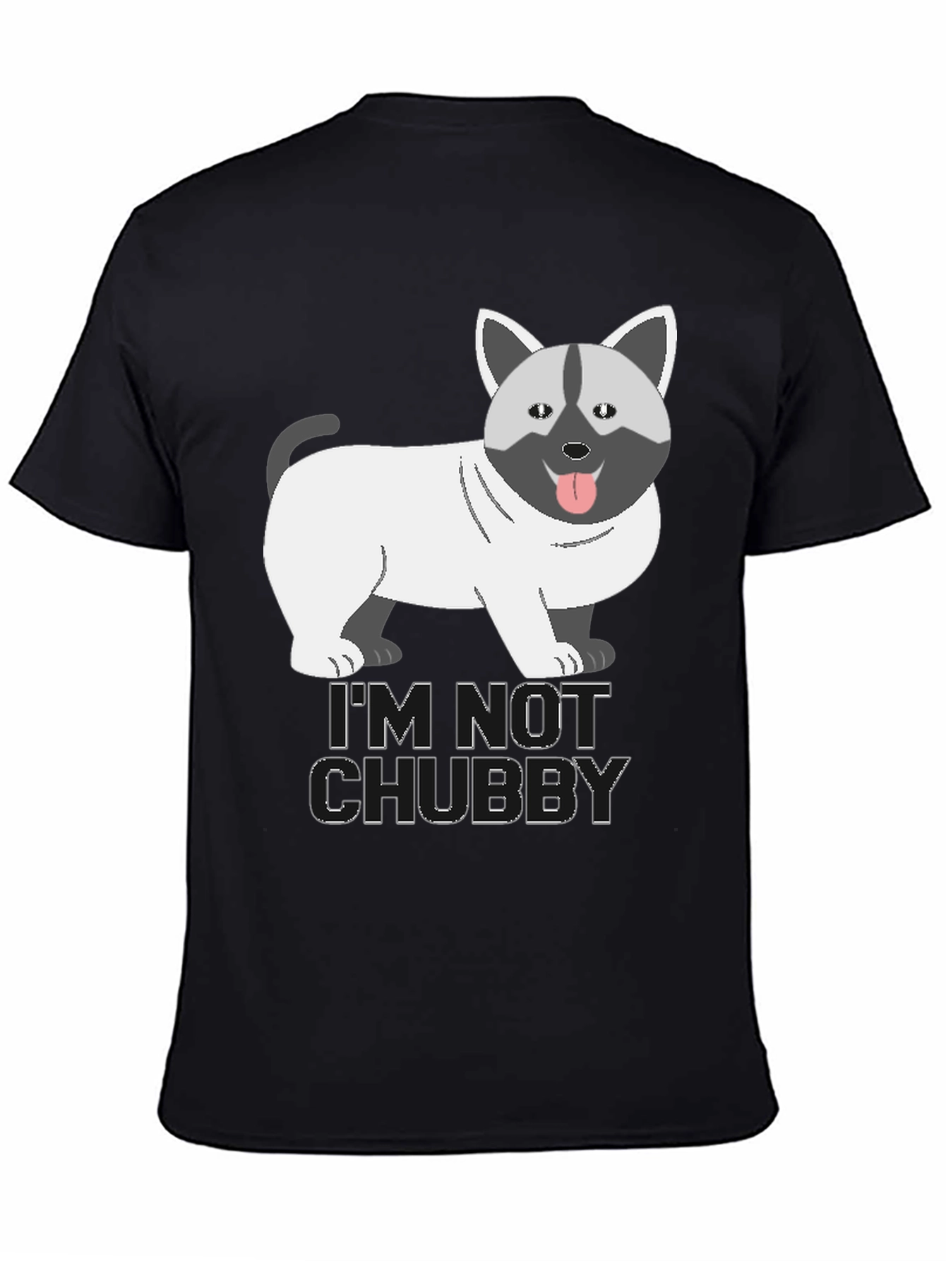 Im Not Chubby Dog Cartoon Graphic T-Shirt