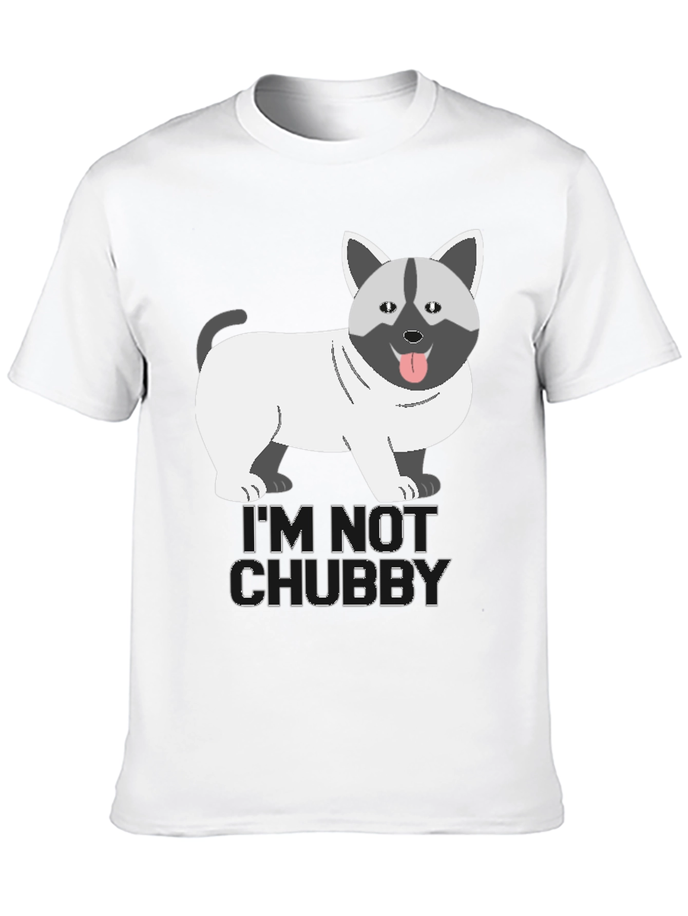 Im Not Chubby Dog Cartoon Graphic T-Shirt