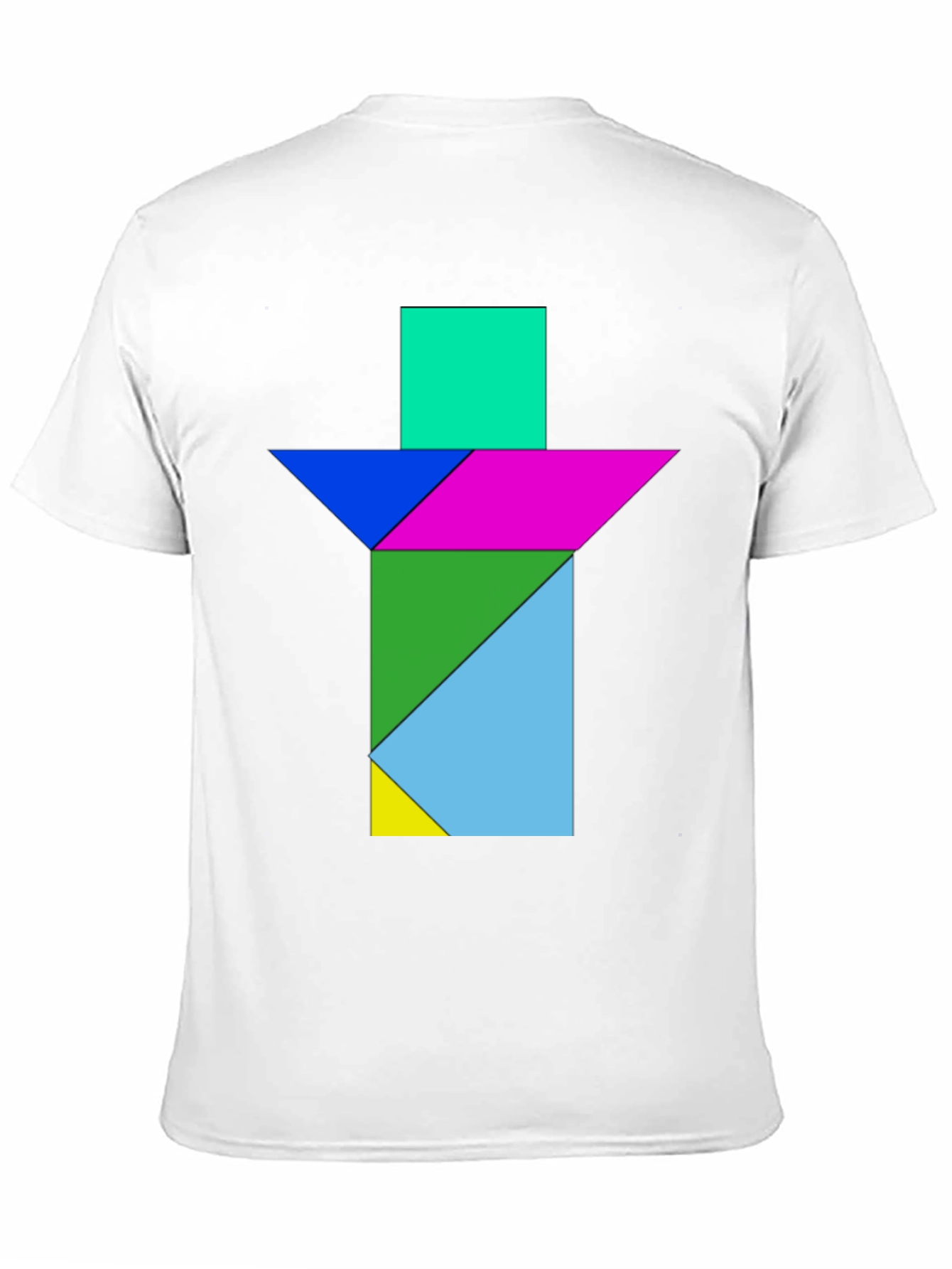 Geometric Tangram T-Shirt - Abstract Puzzle Design