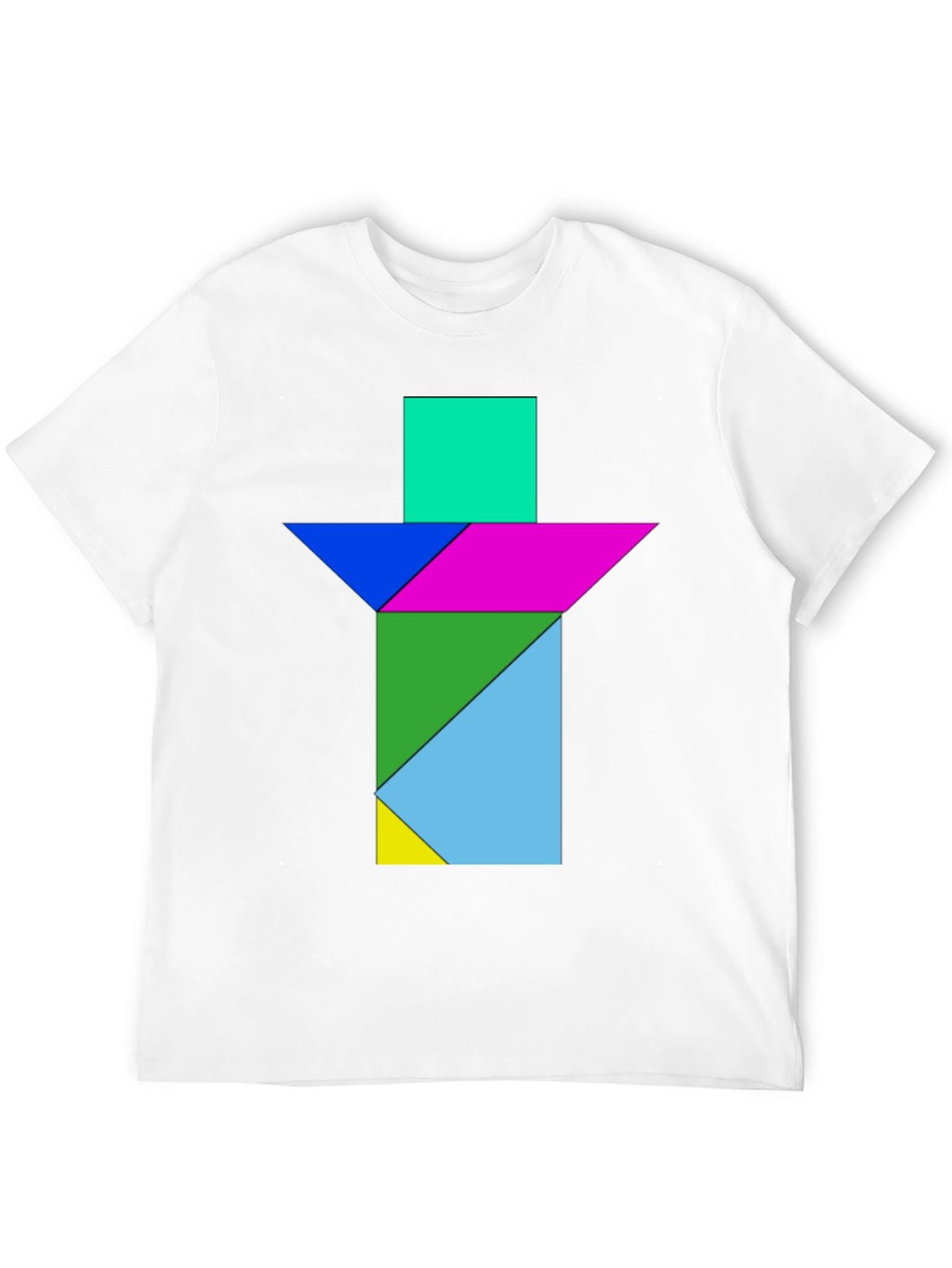 Geometric Tangram T-Shirt - Abstract Puzzle Design