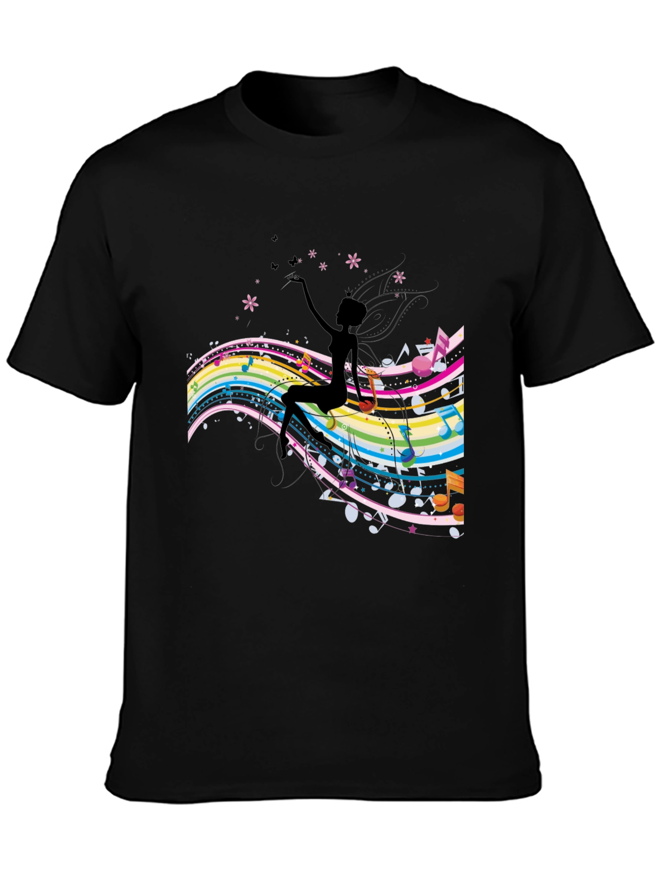 Musical Silhouette Graphic Tee - Black