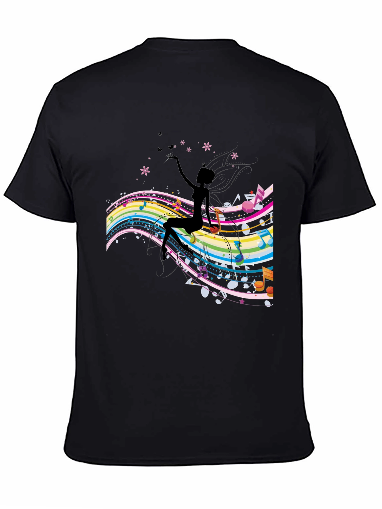 Musical Silhouette Graphic Tee - Black