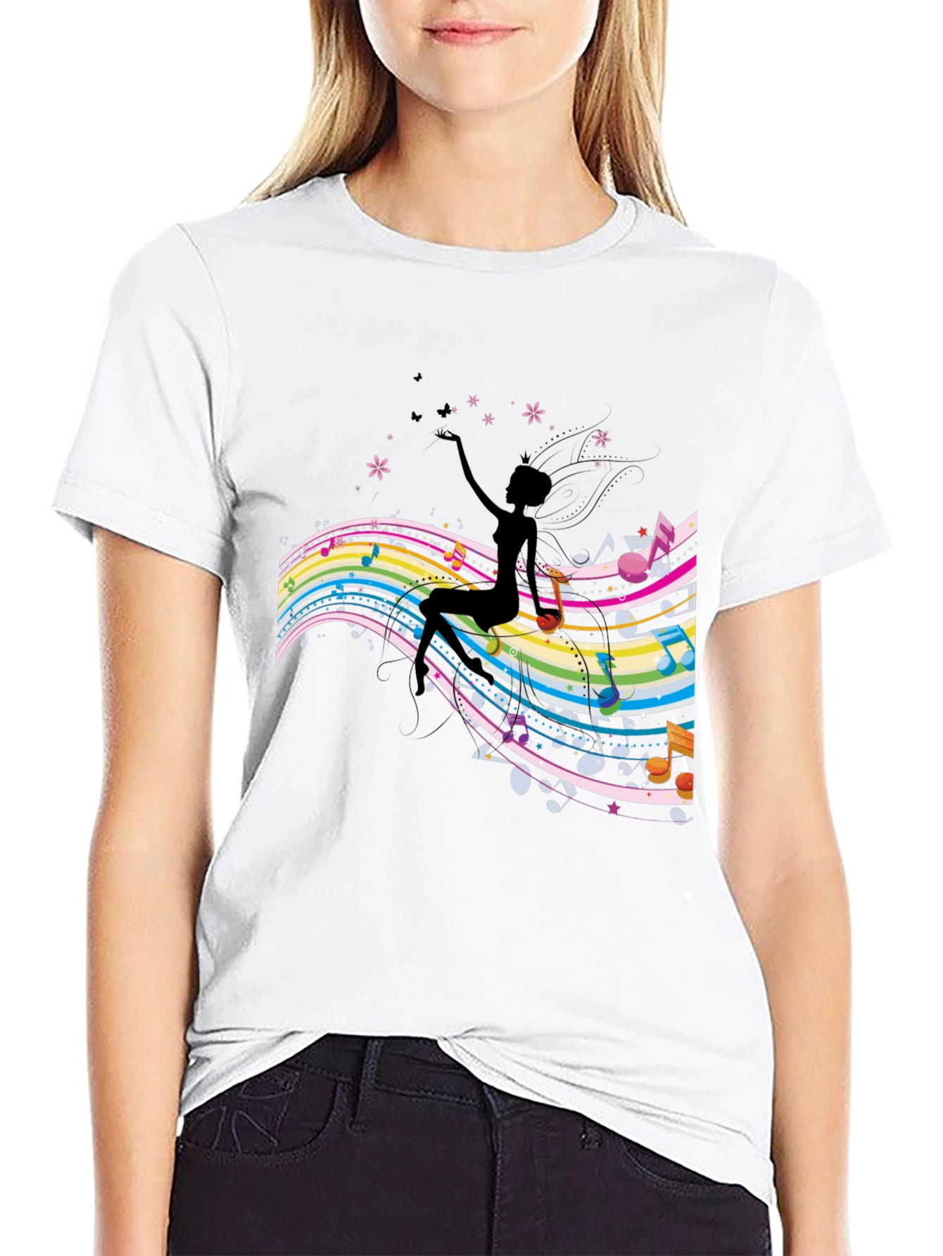 Musical Silhouette Graphic Tee - Black