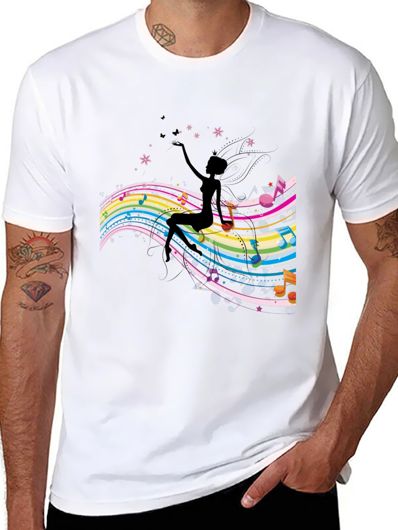 Musical Silhouette Graphic Tee - Black