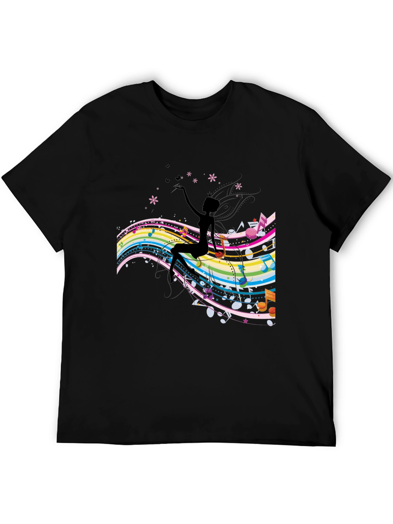 Musical Silhouette Graphic Tee - Black