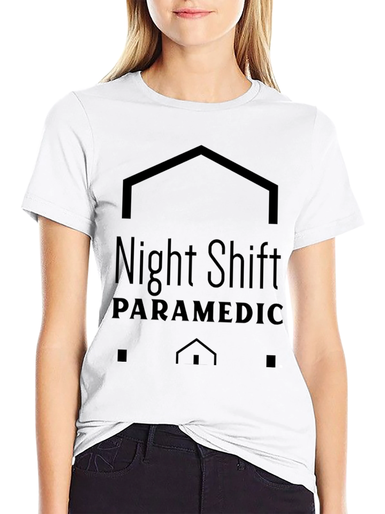 Night Shift Paramedic Graphic Tee - Black Cotton