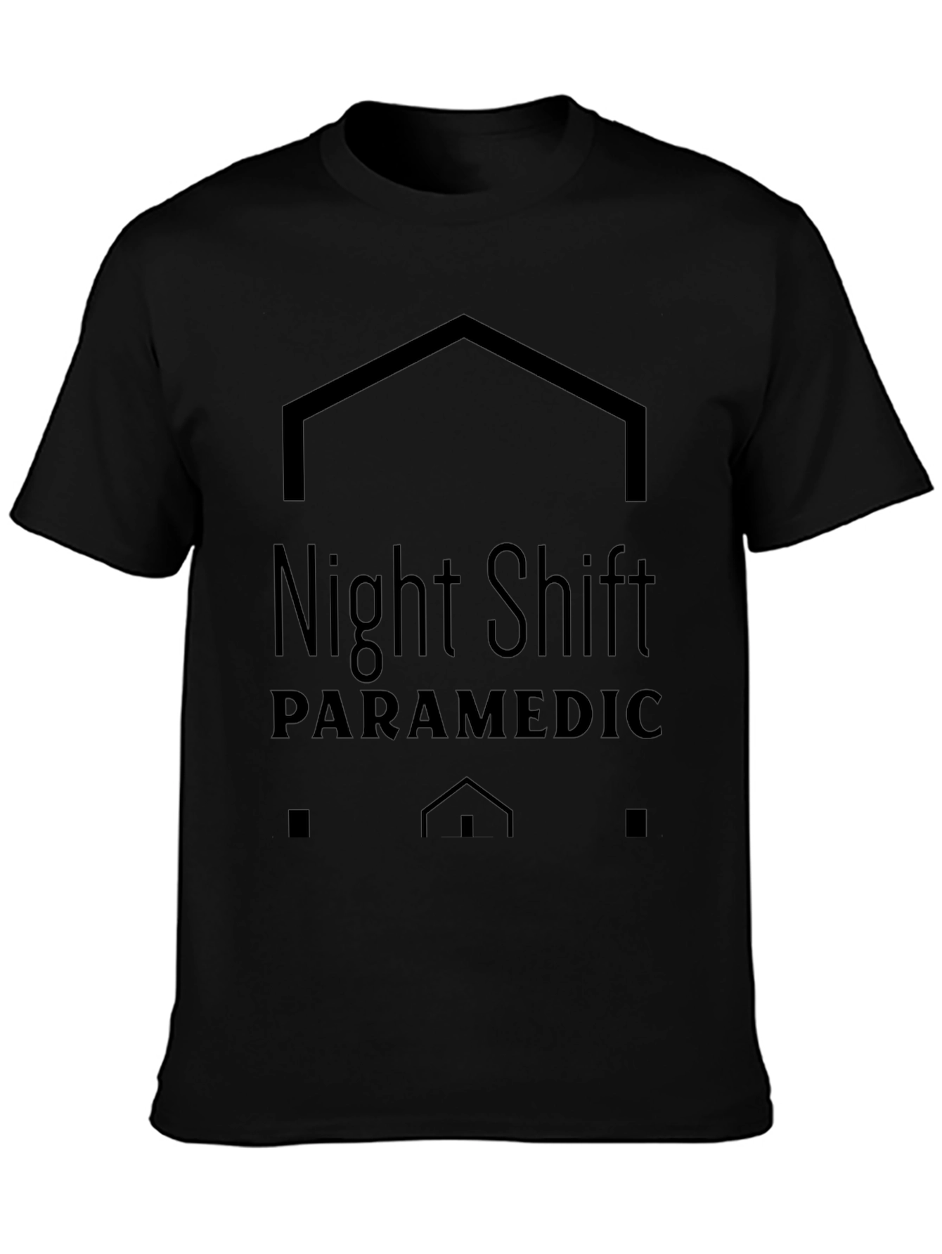 Night Shift Paramedic Graphic Tee - Black Cotton