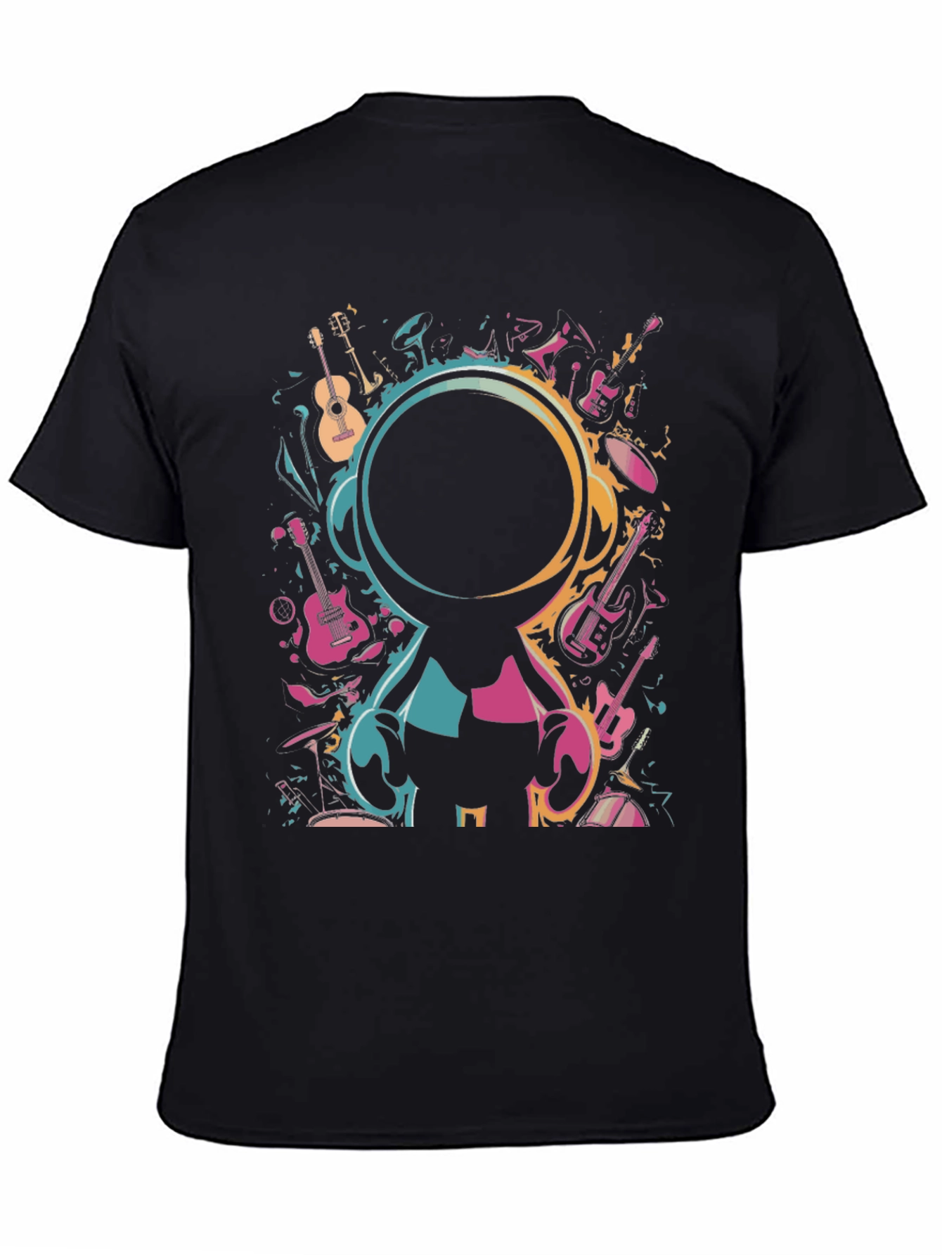 Music Lovers Black Graphic T-Shirt