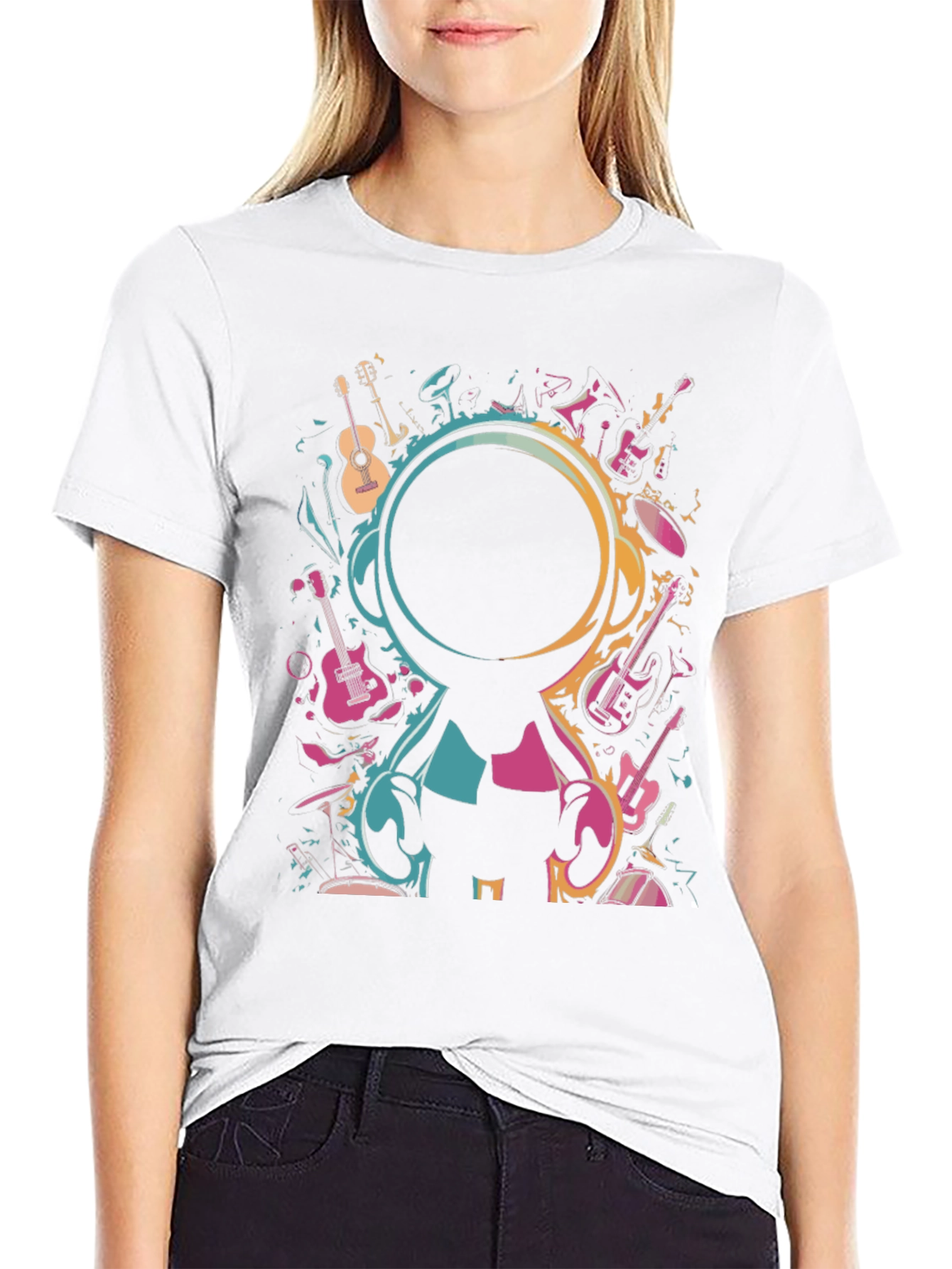 Music Lovers Black Graphic T-Shirt