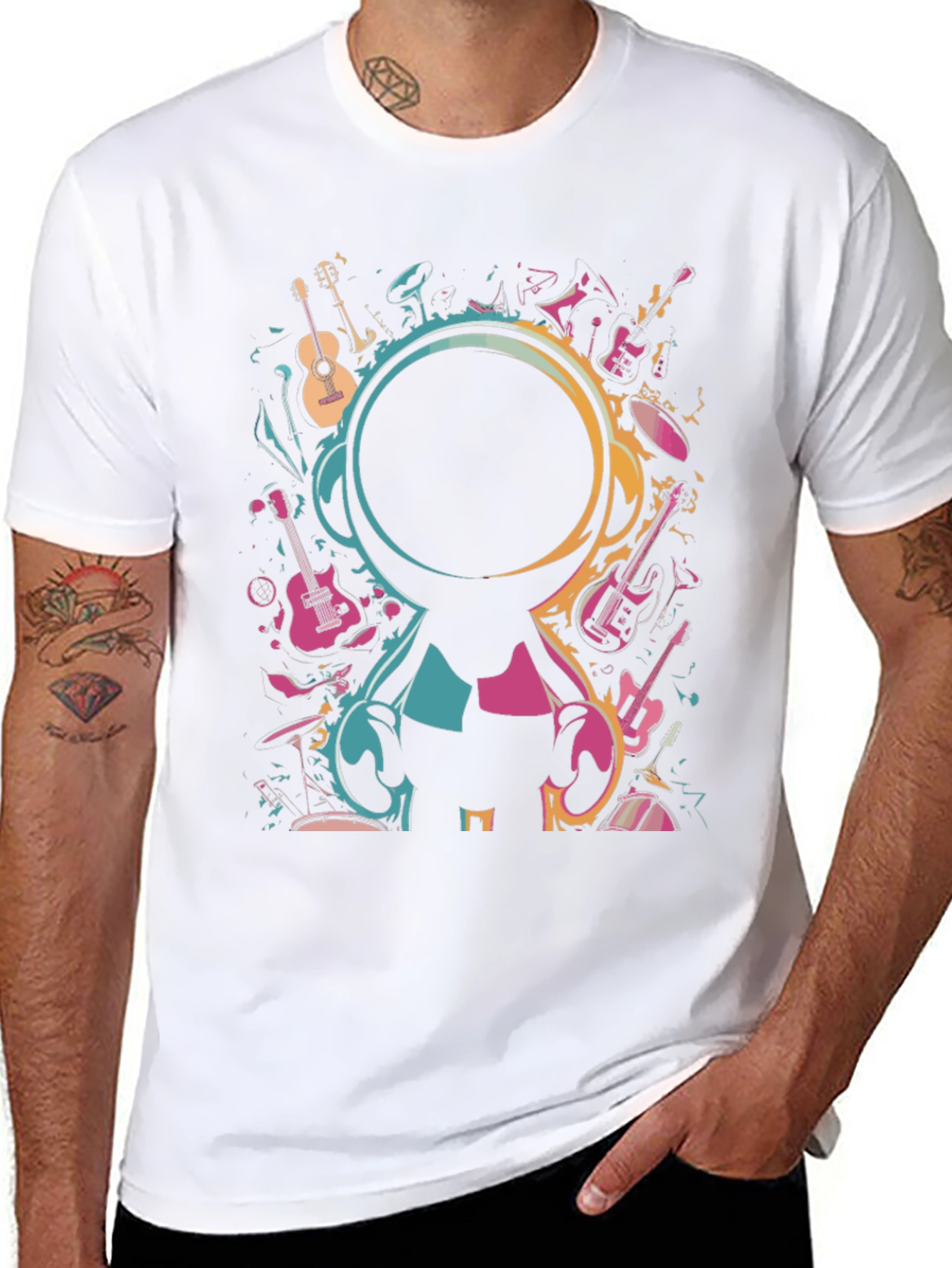 Music Lovers Black Graphic T-Shirt
