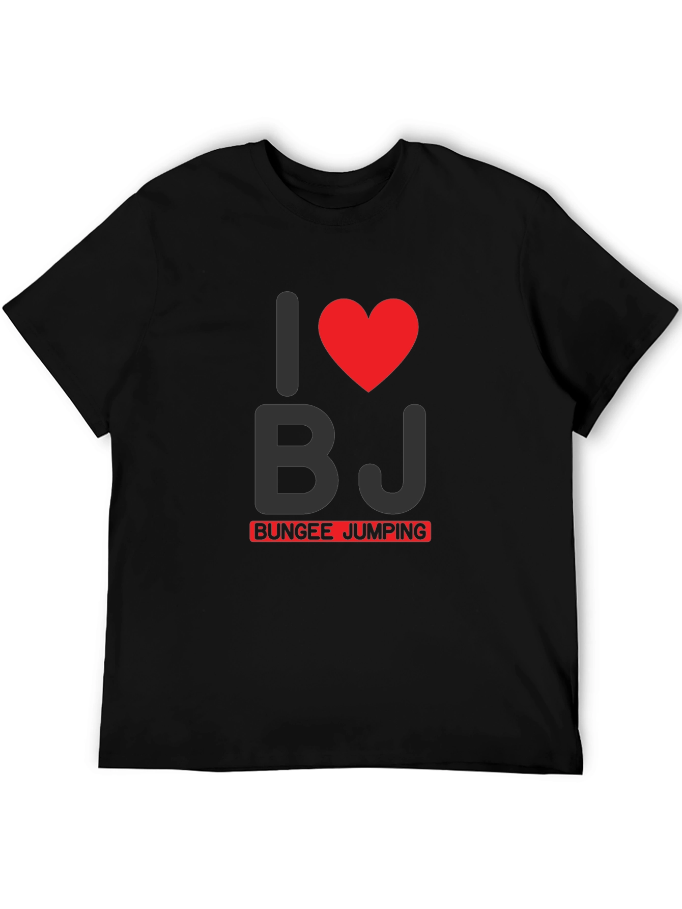 I Heart BJ Bungee Jumping Black Graphic Tee