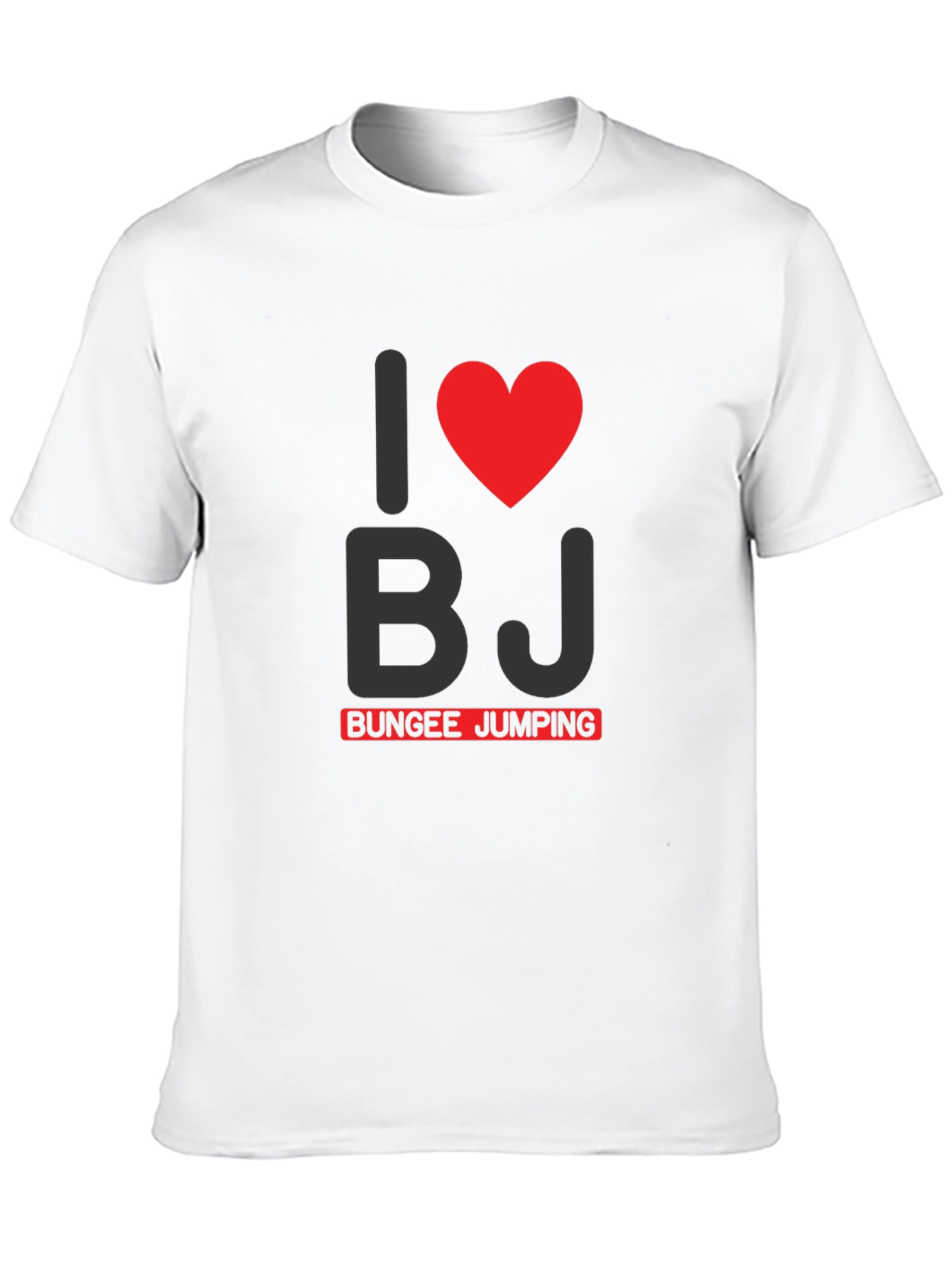 I Heart BJ Bungee Jumping Black Graphic Tee