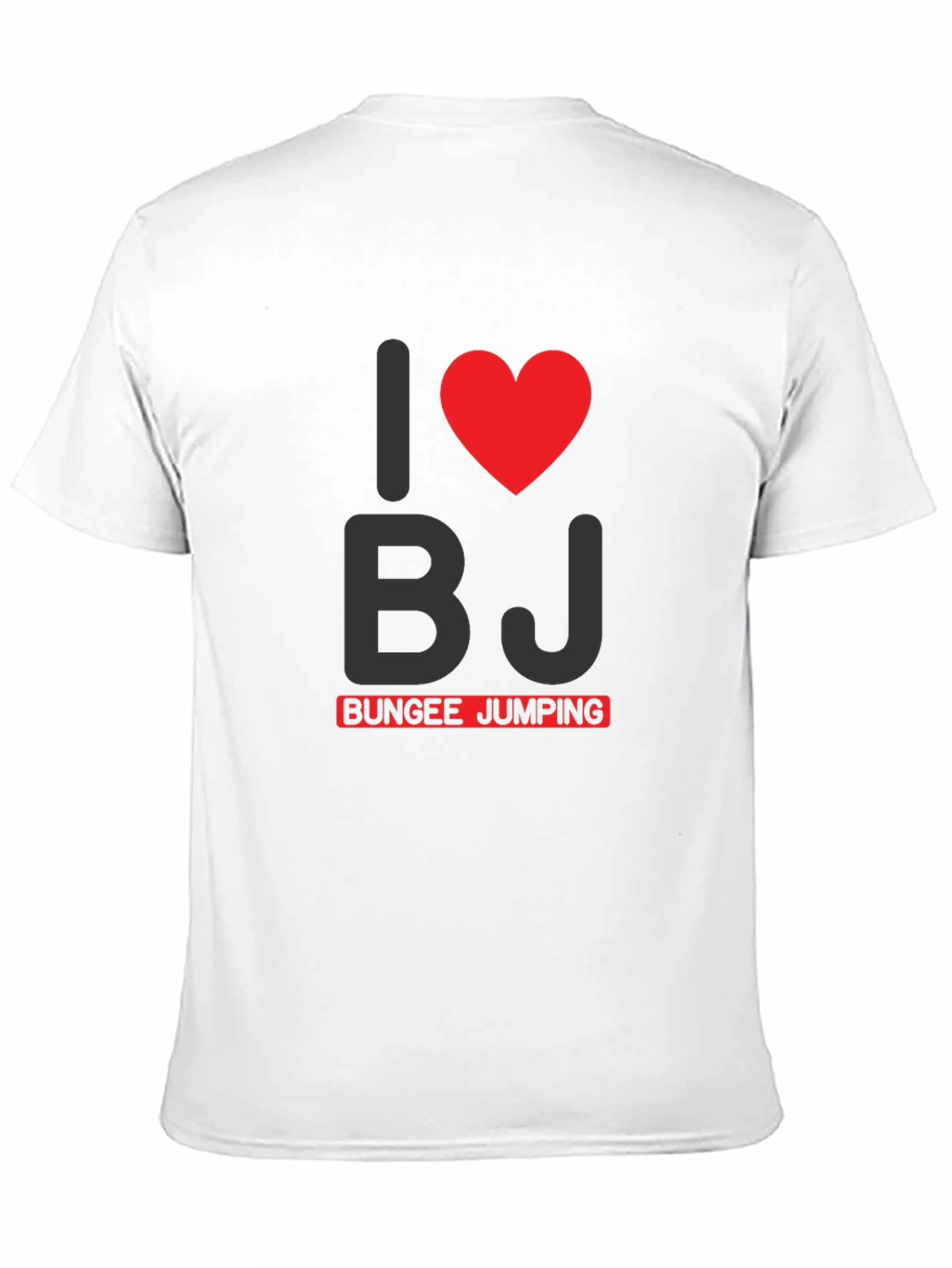 I Heart BJ Bungee Jumping Black Graphic Tee
