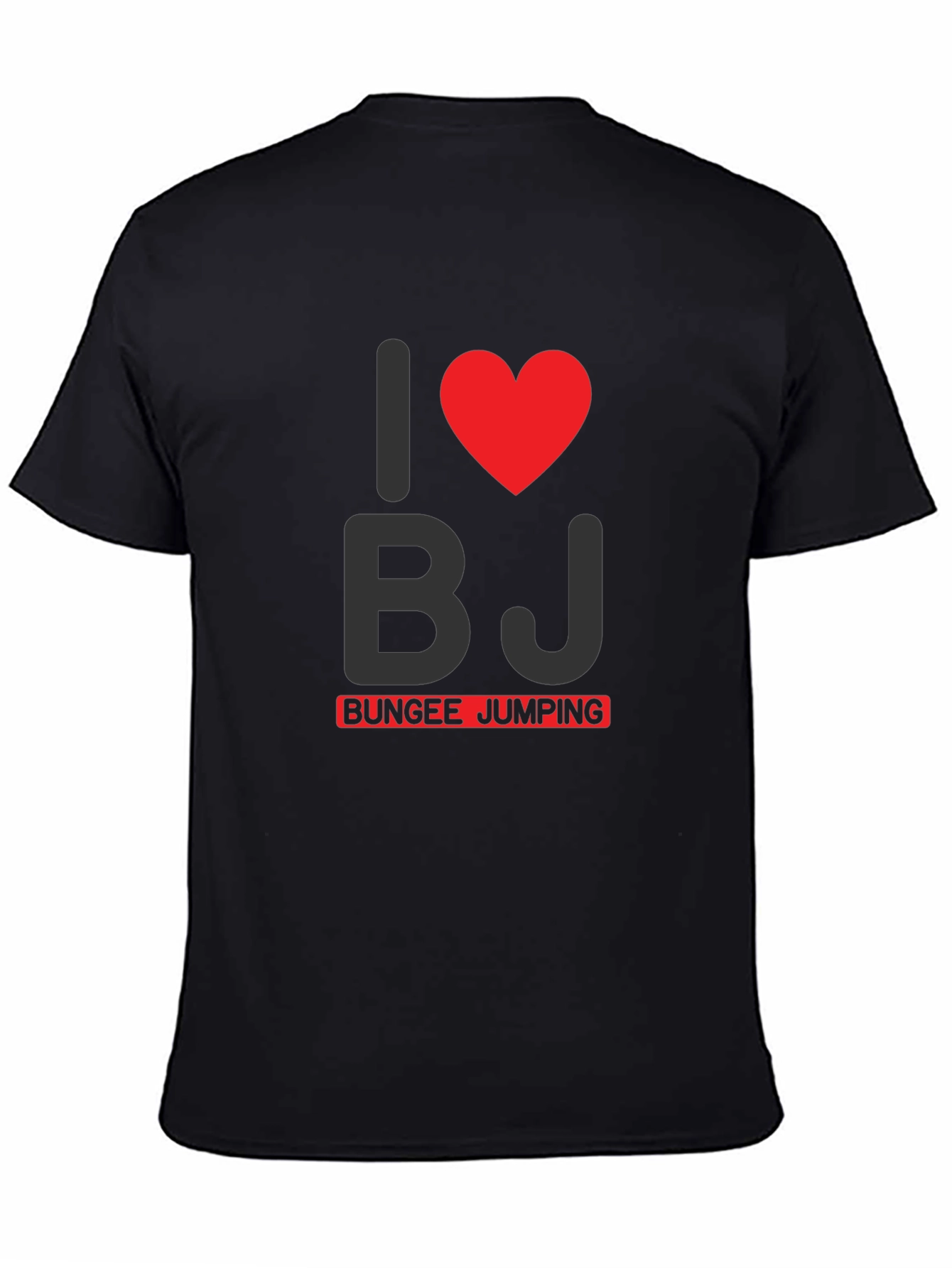I Heart BJ Bungee Jumping Black Graphic Tee