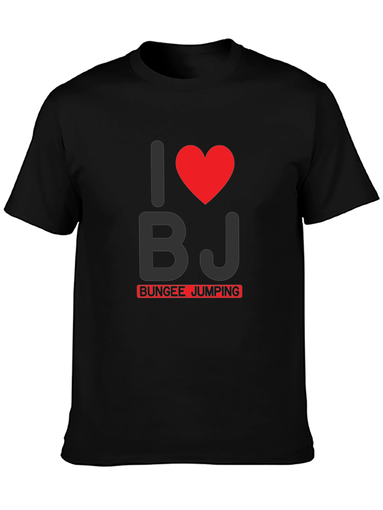 I Heart BJ Bungee Jumping Black Graphic Tee