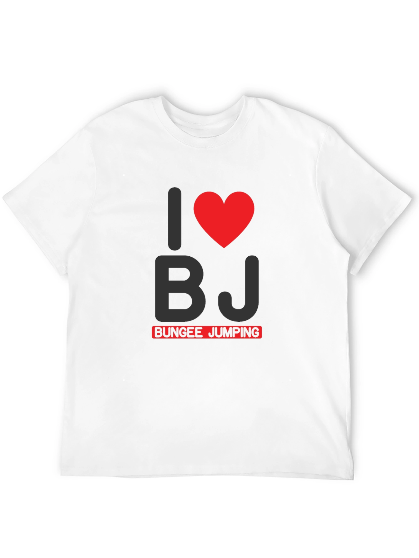 I Heart BJ Bungee Jumping Black Graphic Tee