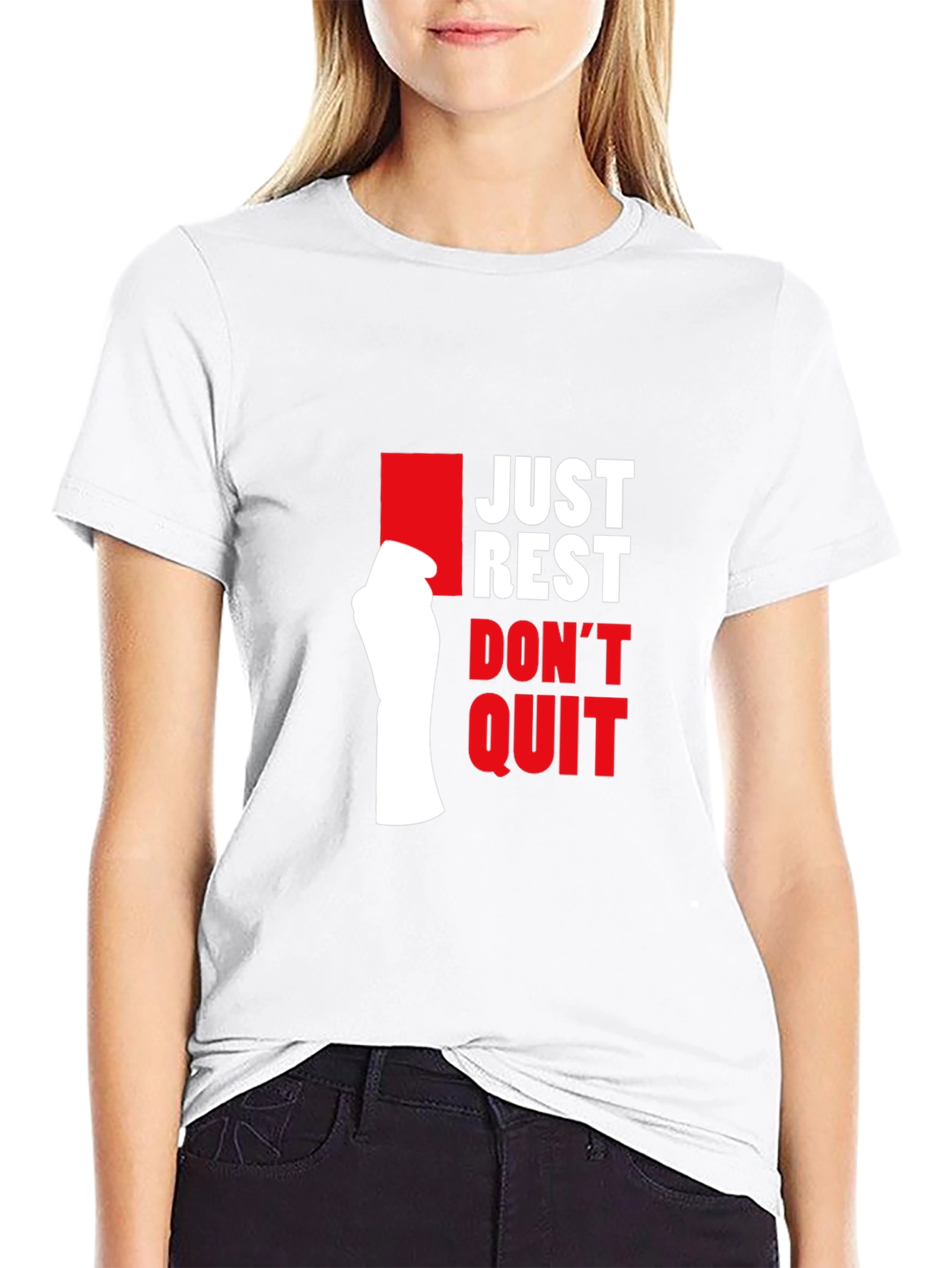 Motivational Just Rest Dont Quit Graphic T-Shirt