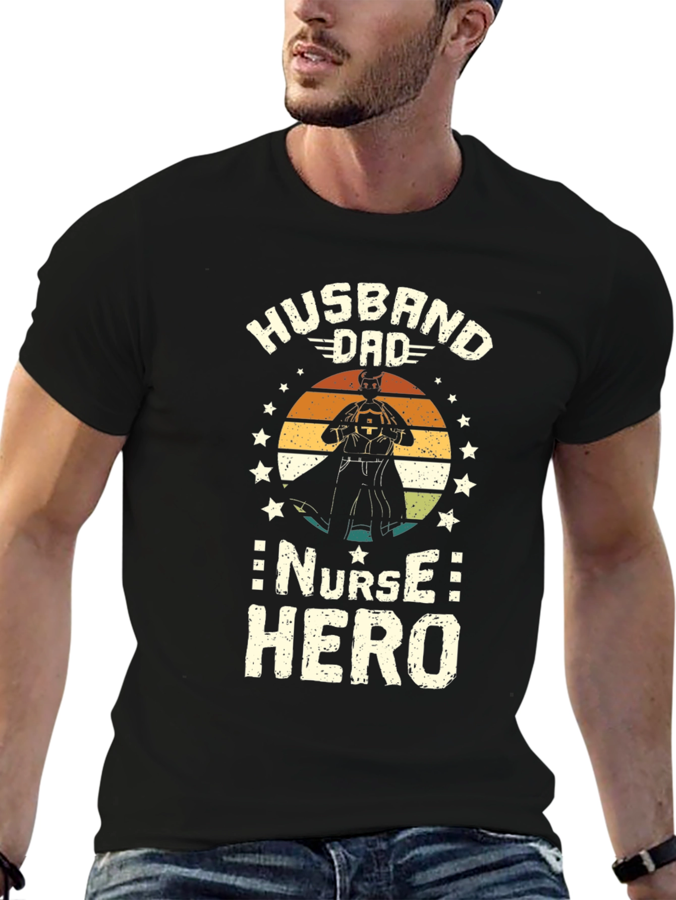 Husband Dad Nurse Hero Graphic Tee