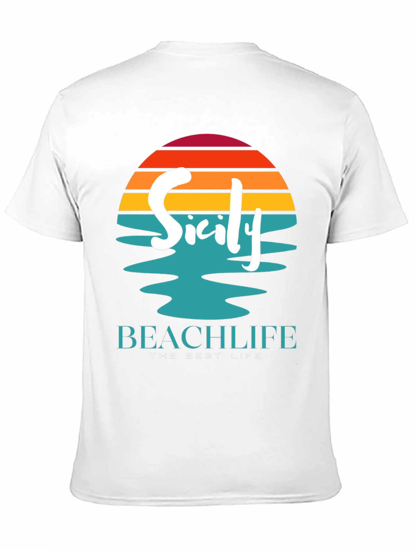 Sicily Beach Life Black T-Shirt