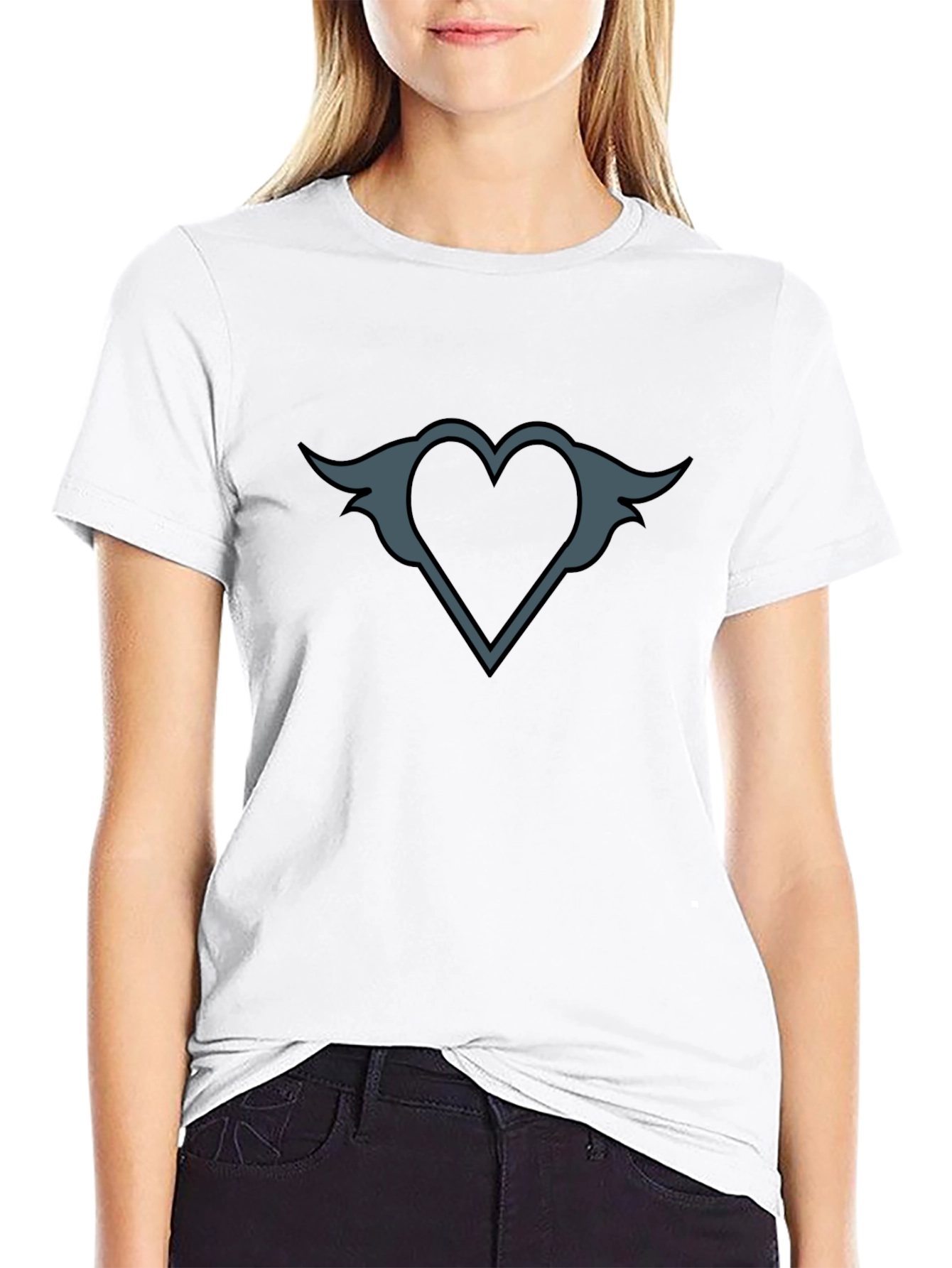 Heart With Wings Graphic Black T-Shirt