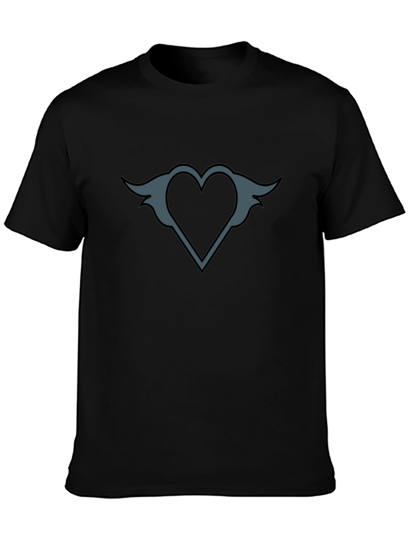 Heart With Wings Graphic Black T-Shirt