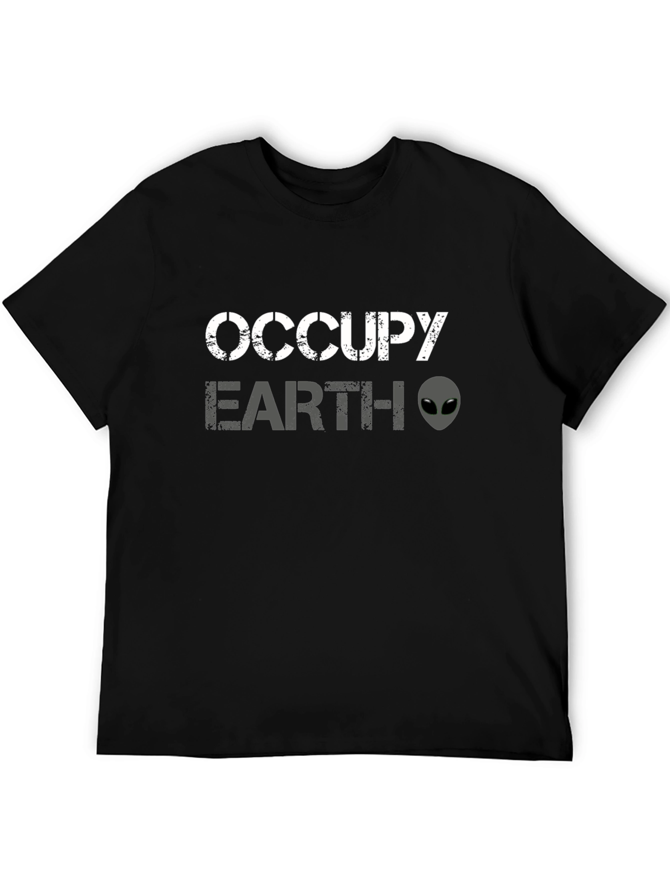 Occupy Earth Alien Graphic Black T-Shirt