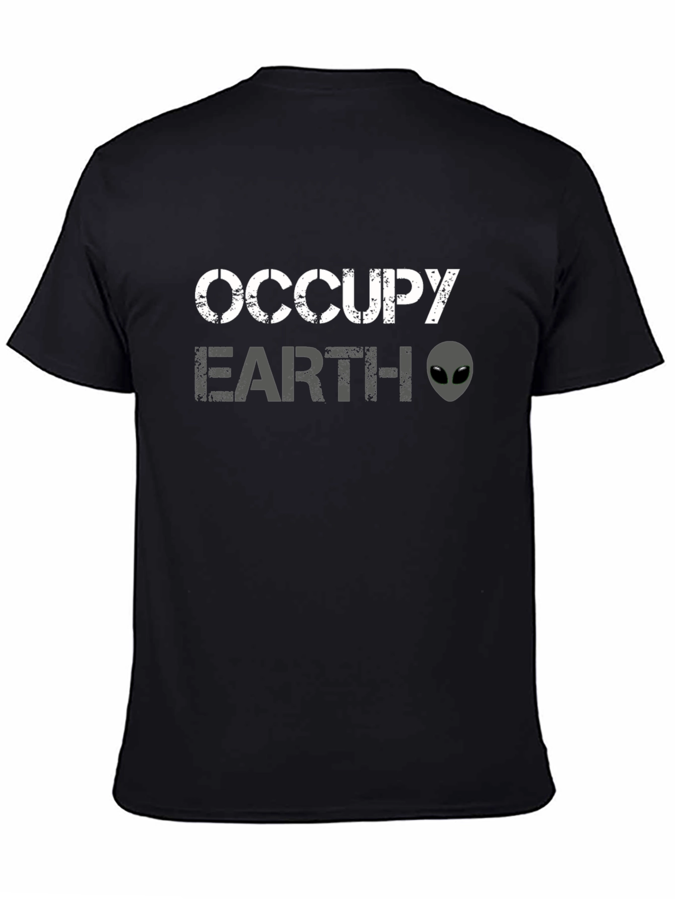 Occupy Earth Alien Graphic Black T-Shirt