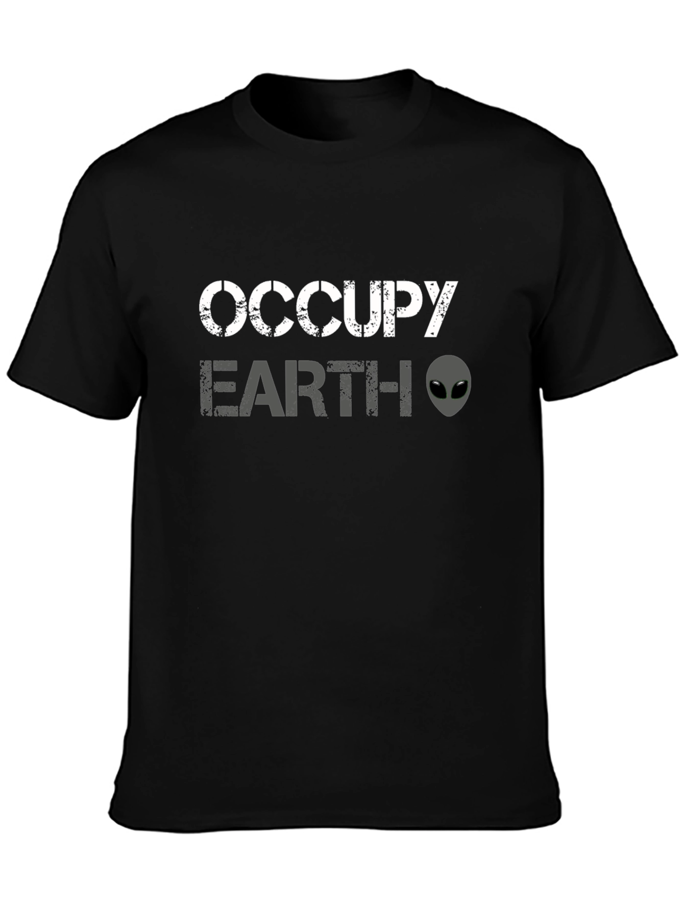 Occupy Earth Alien Graphic Black T-Shirt