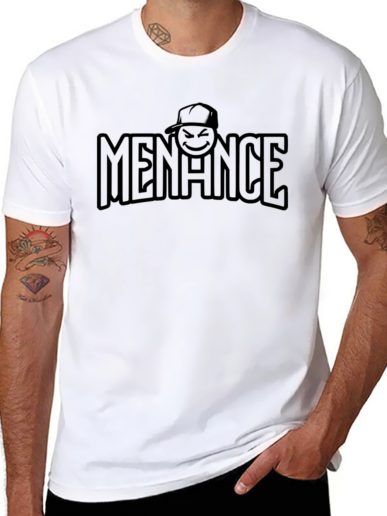 Menace Graphic Tee - Black Crew Neck T-Shirt
