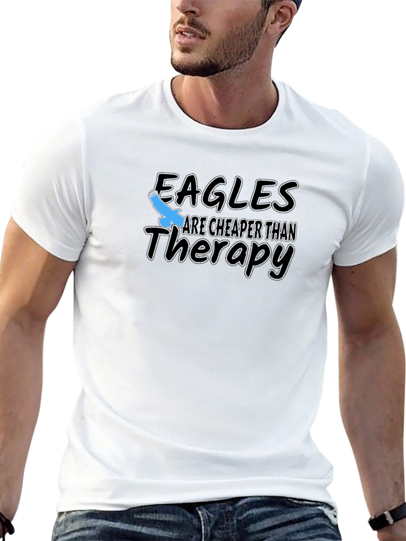 Eagles Cheaper Than Therapy Black T-Shirt