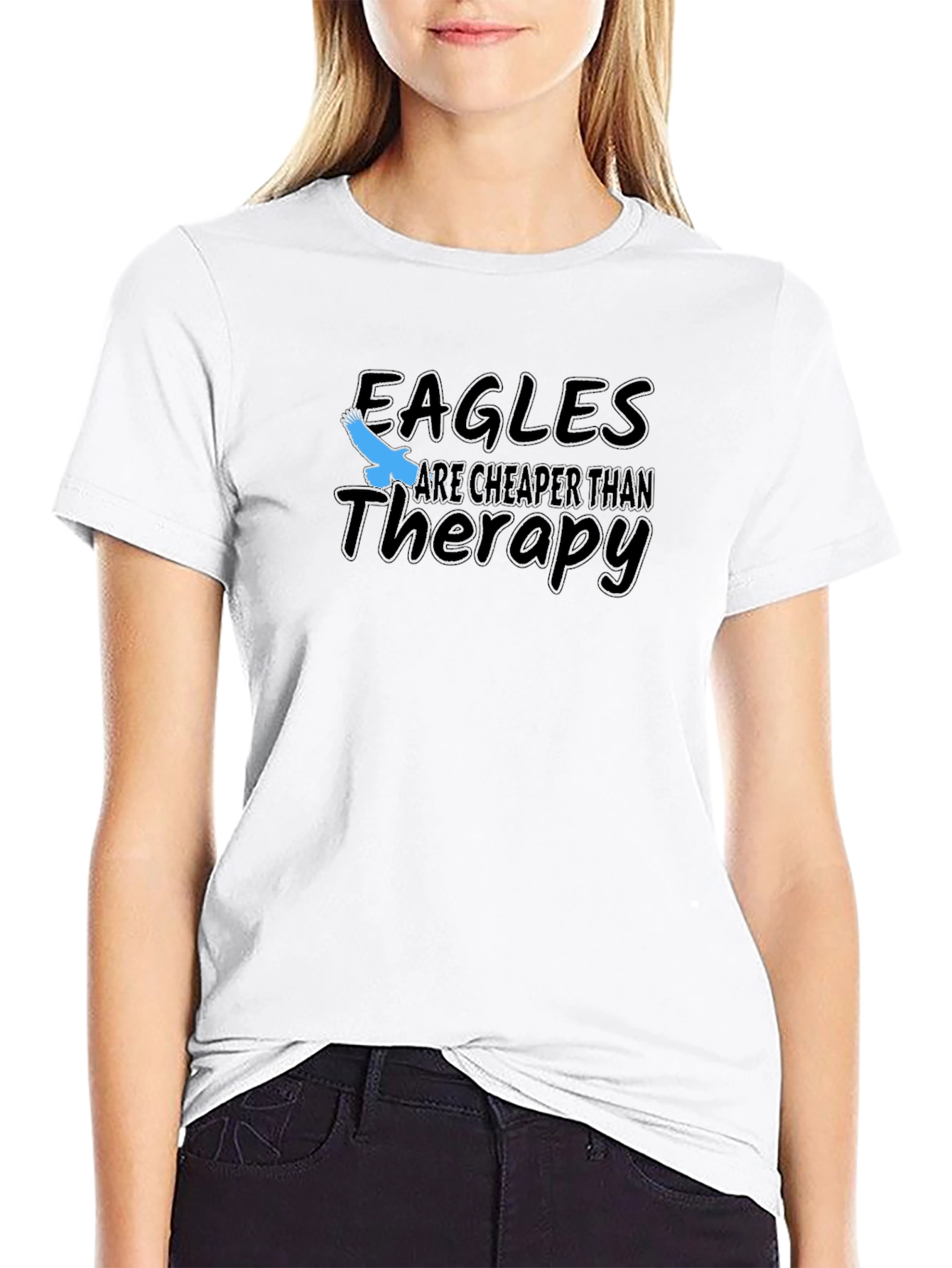 Eagles Cheaper Than Therapy Black T-Shirt