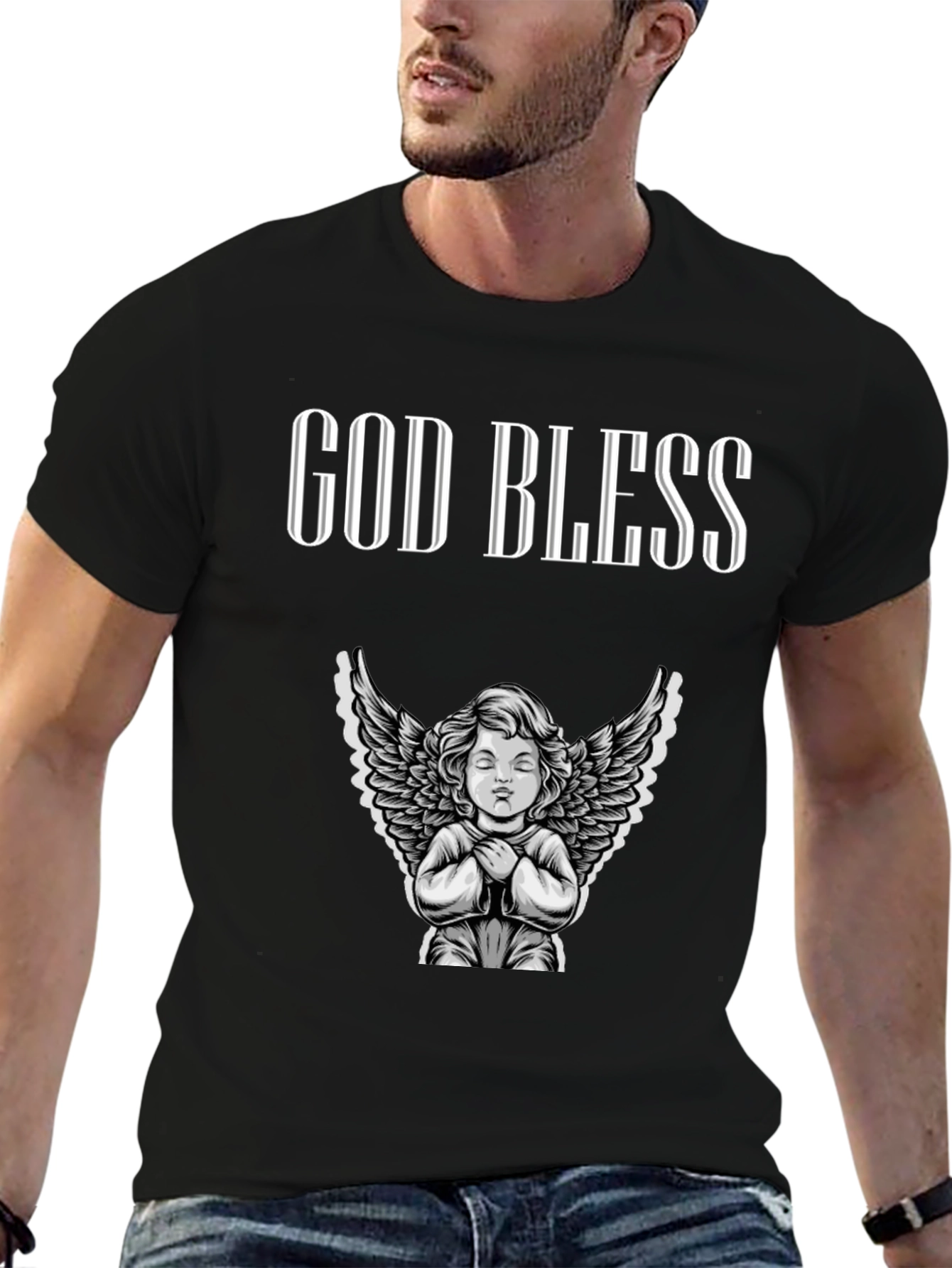 God Bless Angel Graphic T-Shirt - Unisex