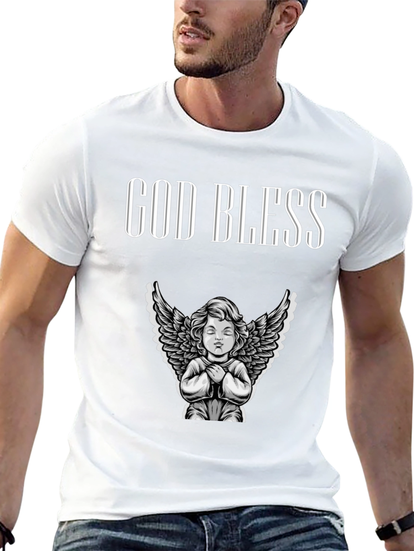 God Bless Angel Graphic T-Shirt - Unisex