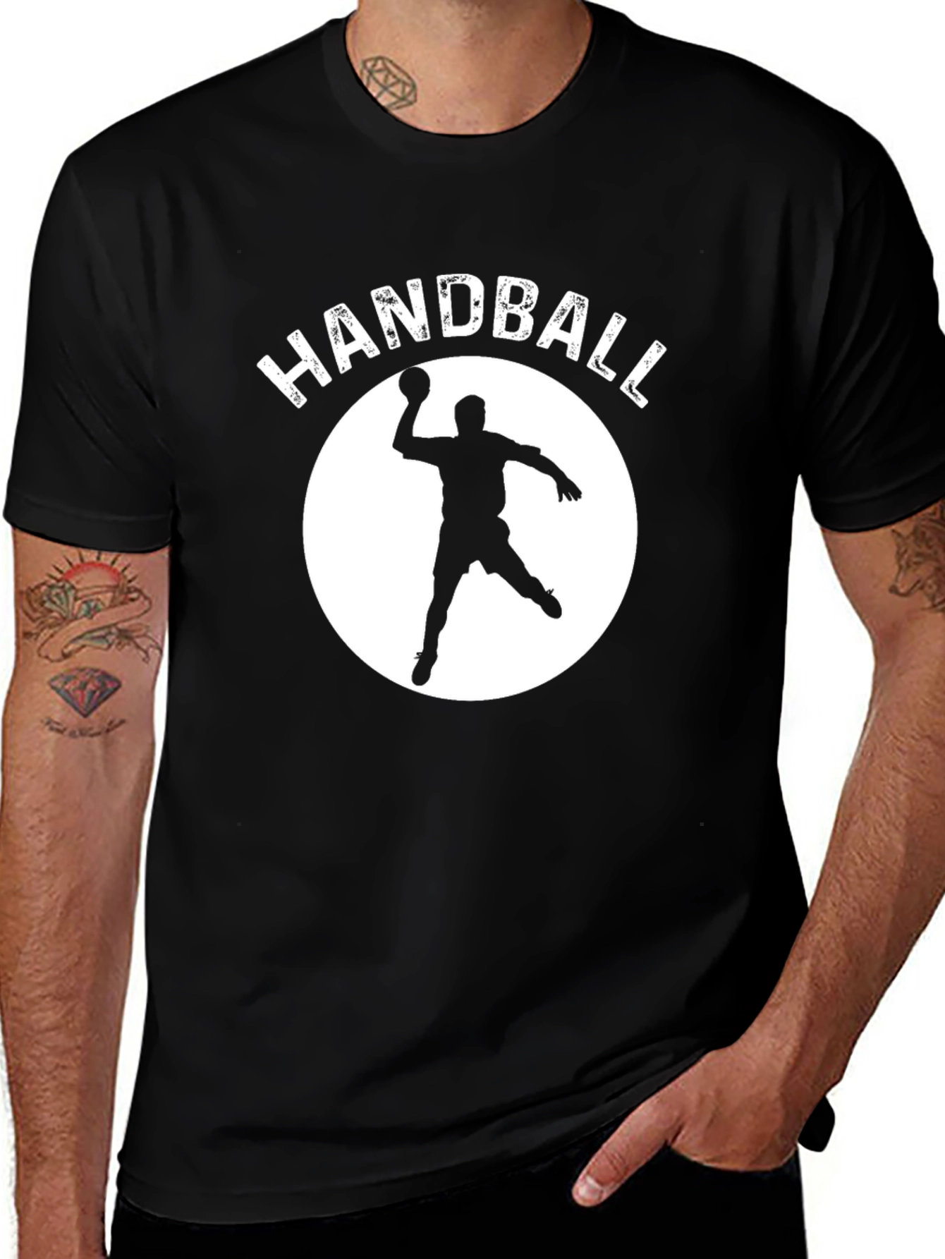 Handball Player Graphic Tee - Black T-Shirt