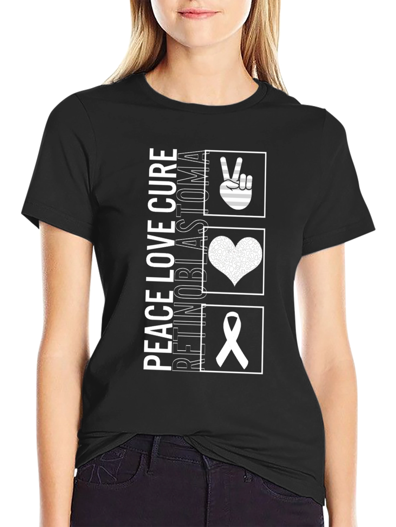 Peace Love Cure Retinoblastoma Awareness T-Shirt